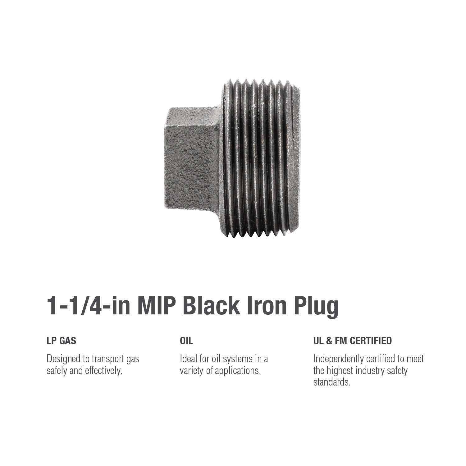 RELIABILT 1-1/4-in Black Plug in the Black Pipe & Fittings department at