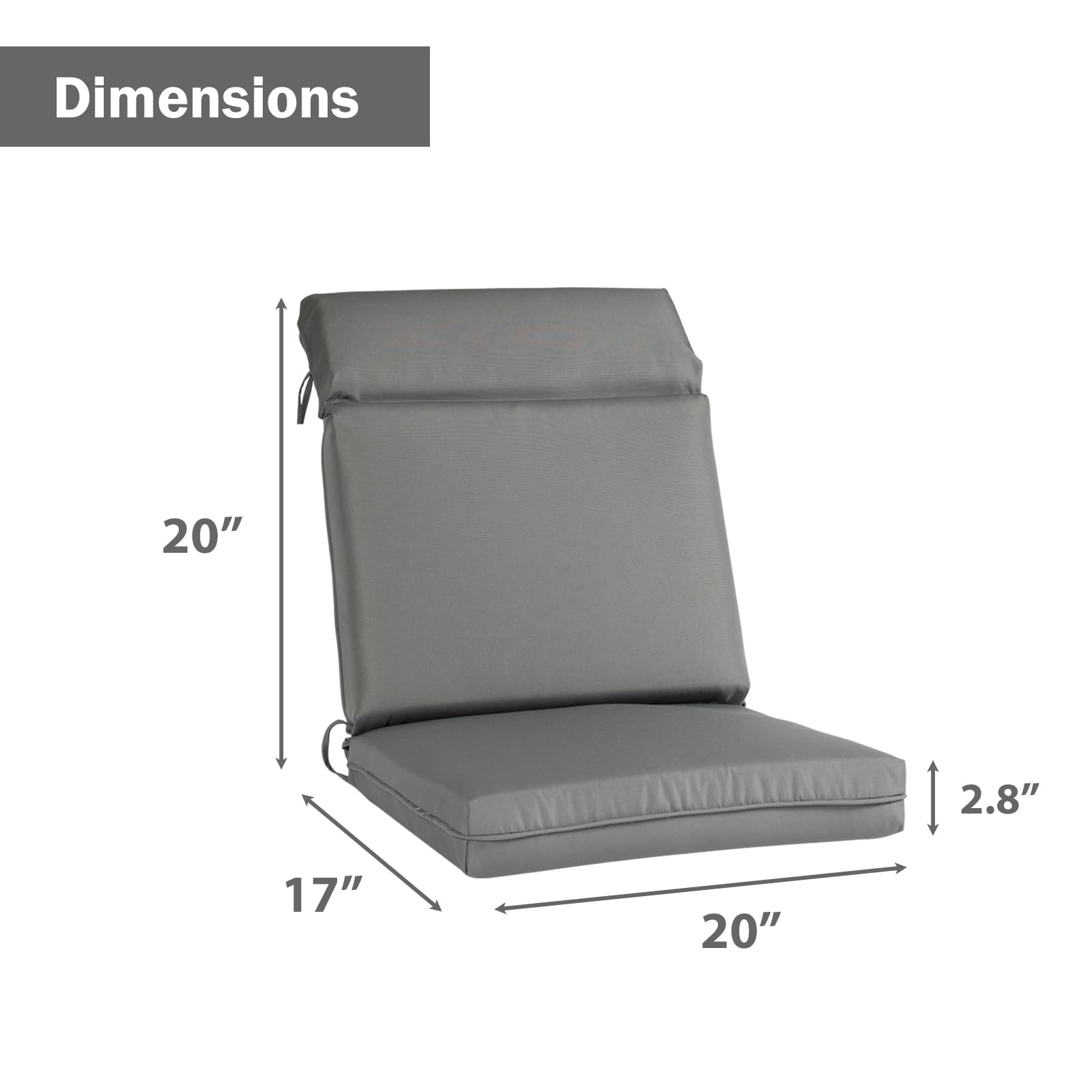 Aoodor A286-PCGCG Patio-Furniture-Cushions - View #3