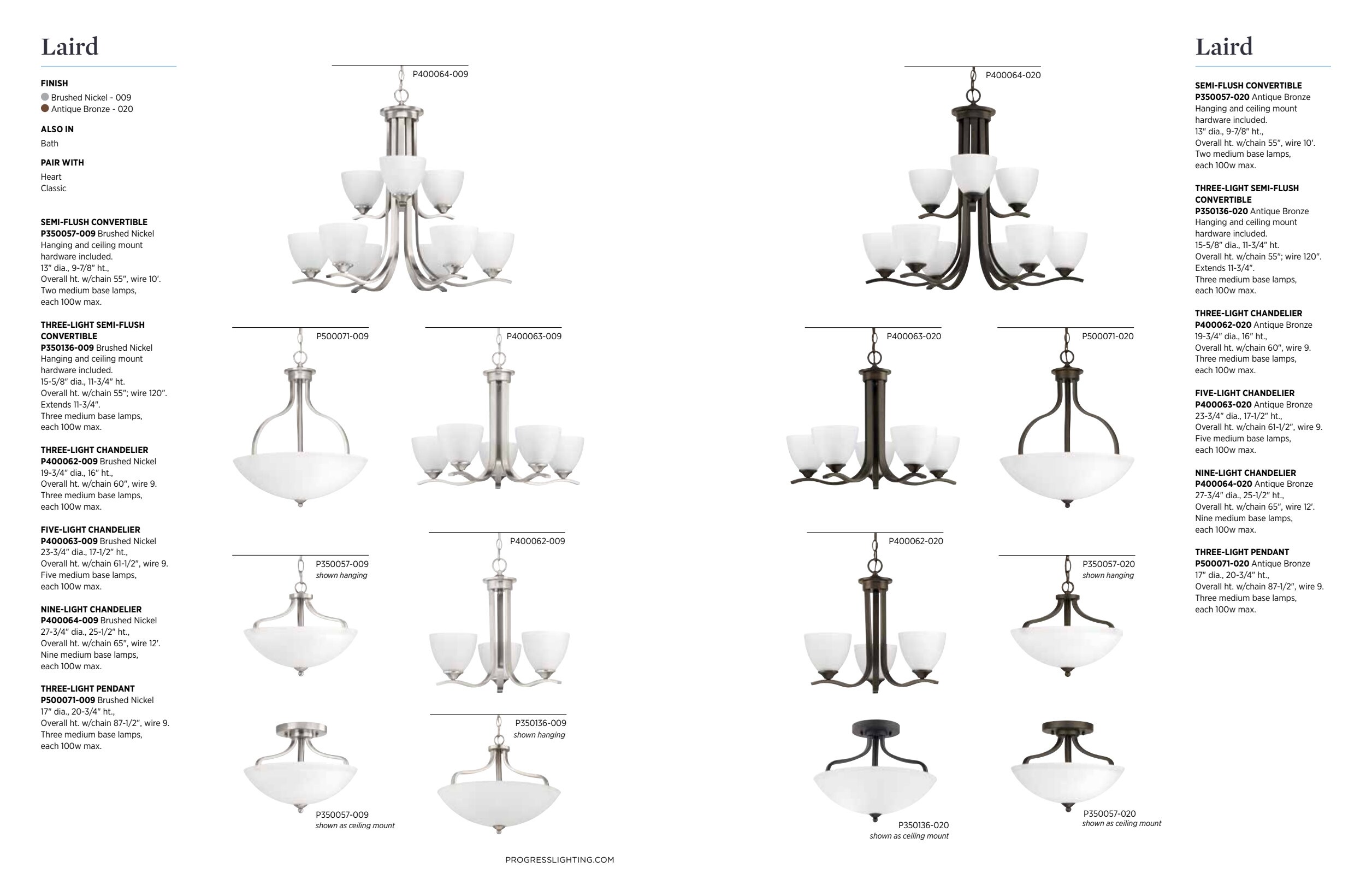 Progress Lighting Laird 5-Light Stainless Steel Farmhouse Linear Medium Hanging Pendant Light