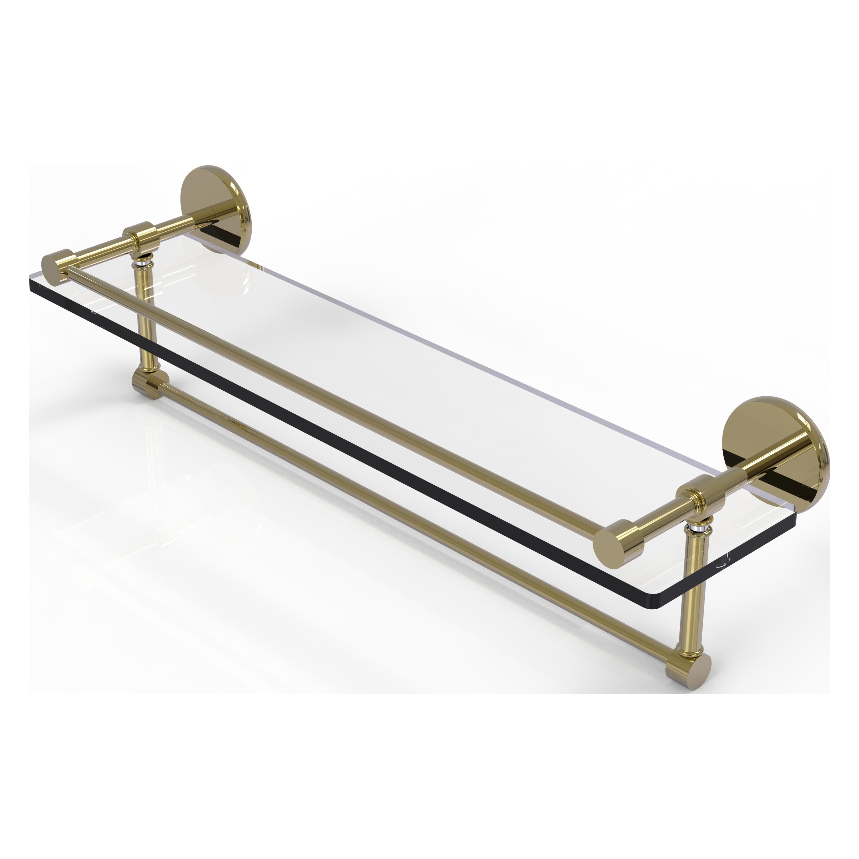 Allied Brass P1000-1TB/22-GAL-UNL Prestige Skyline Unlacquered Brass Wall mount Bathroom Shelf ( 22-in x 5-in x 5-in )