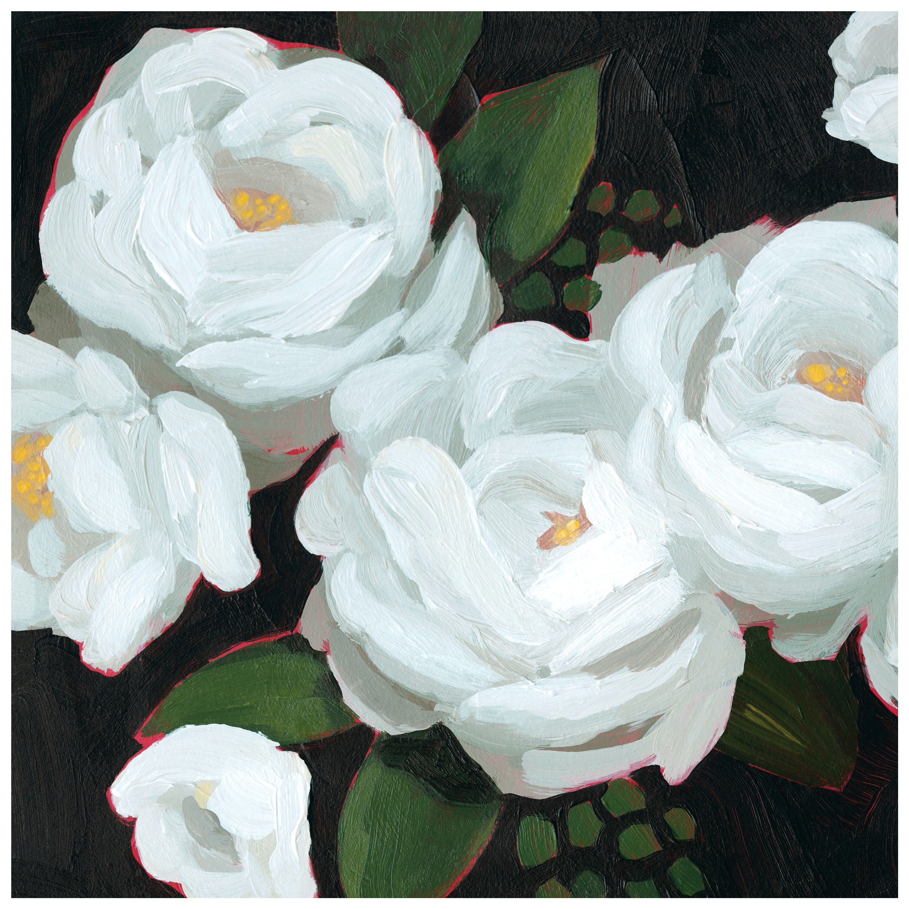 Empire Art Direct TMP-202721-3838 White Blossom Serenity II Unframed 38-Inches H x 38-Inches W Modern Glass Print