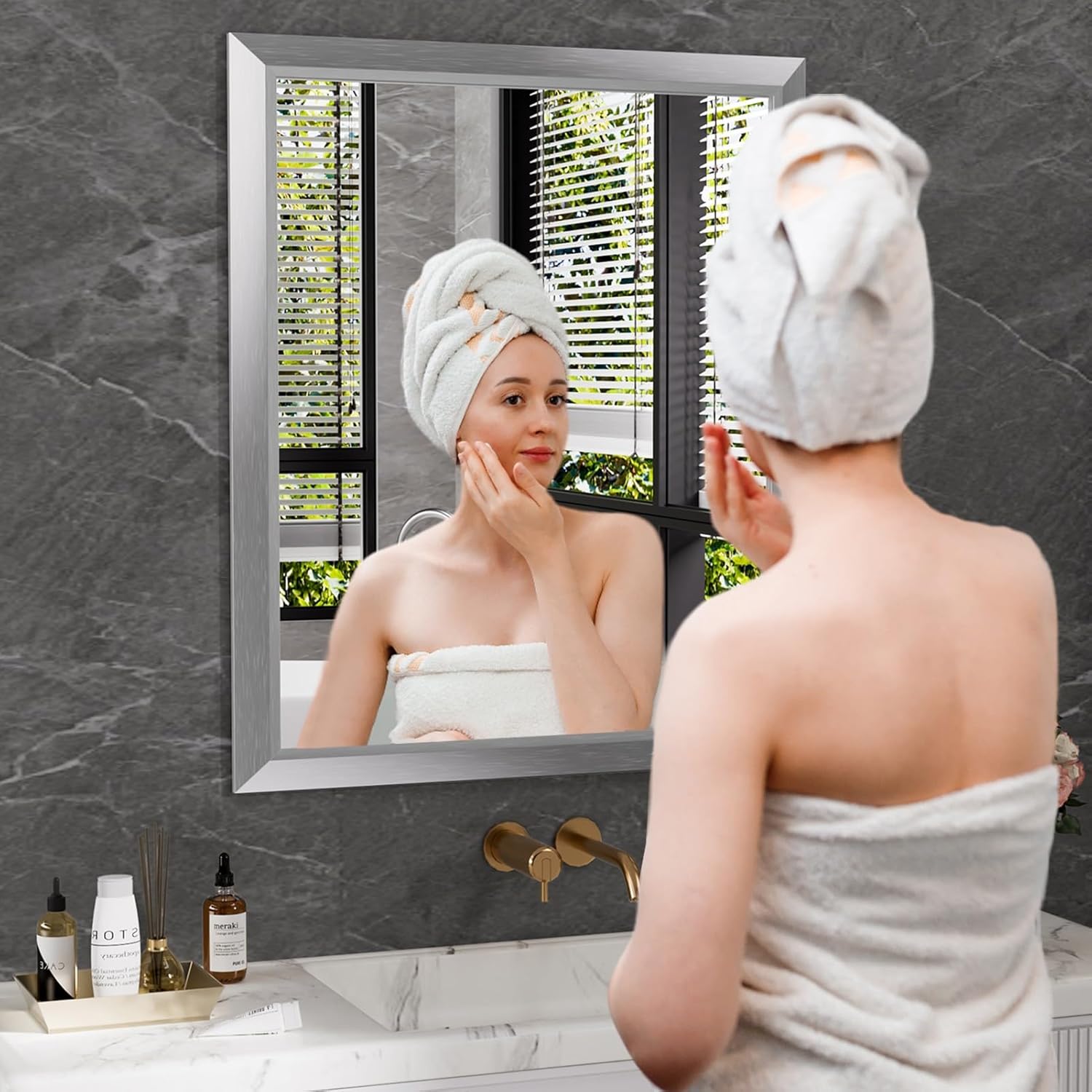 LOAAO D-RA10080-S Framed-Bath-Mirrors - View #4