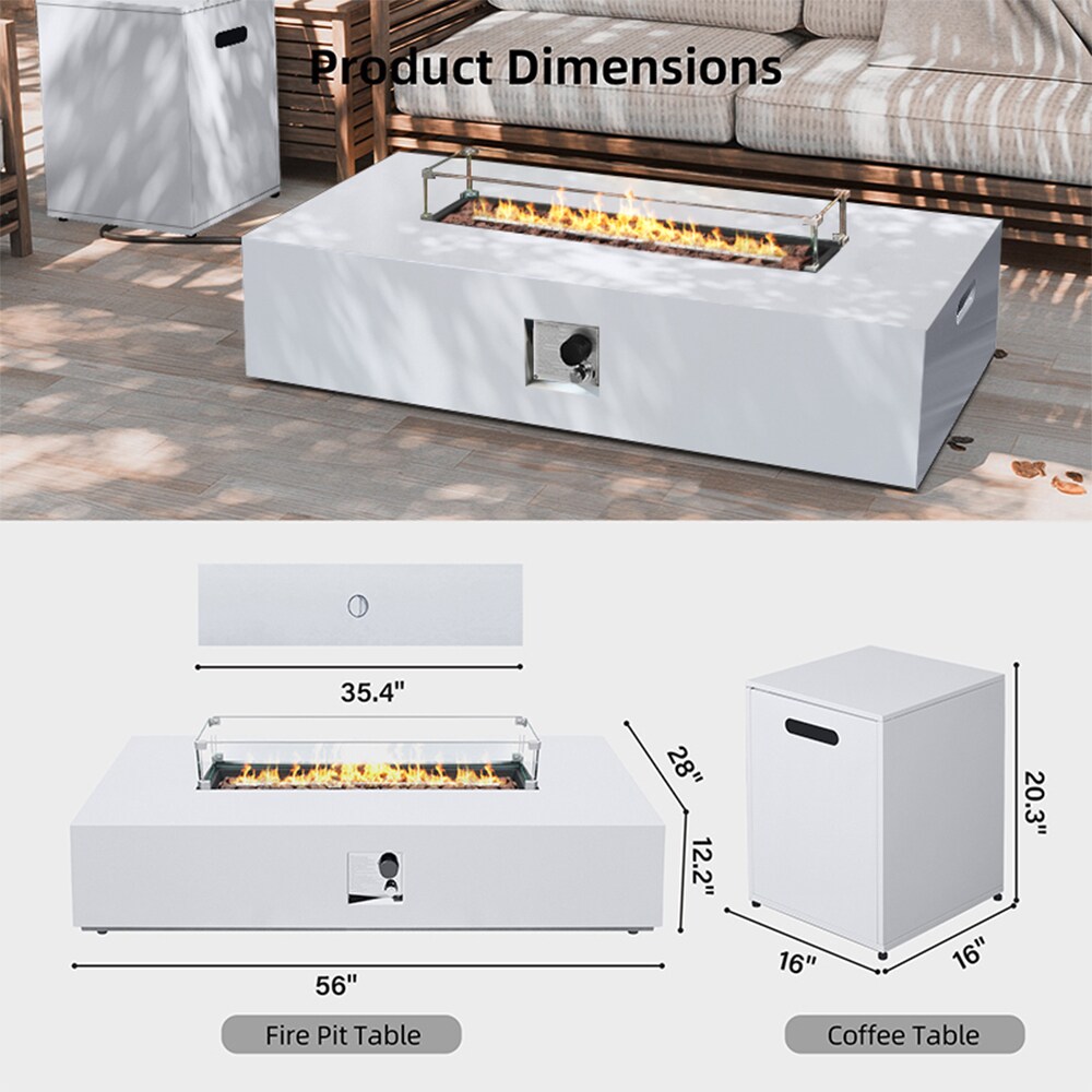 Patio Watcher LS-56KD-WH-B Outdoor-Gas-Firepits - View #3