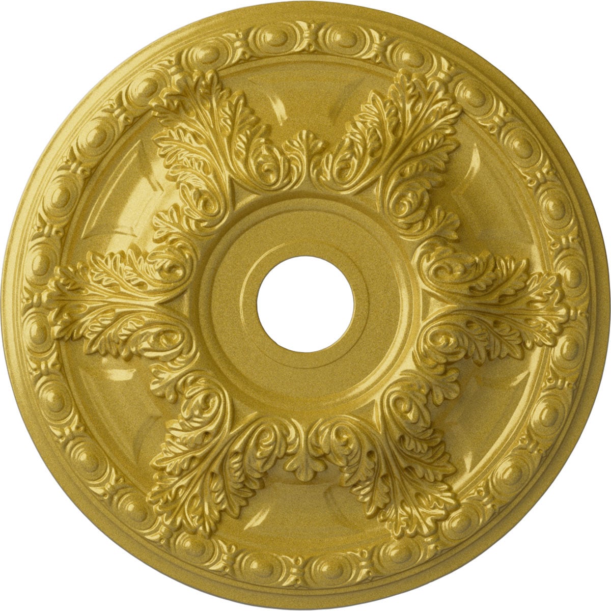 Ekena Millwork CM23GARGS Granada 23.375-in W x 23.375-in L Painted Rich Gold Polyurethane Whole Ceiling Medallion