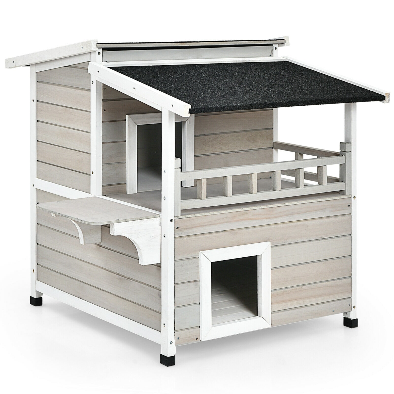 LIVIZA Wood Indoor/Outdoor Small Cat House in the Pet Houses department ...