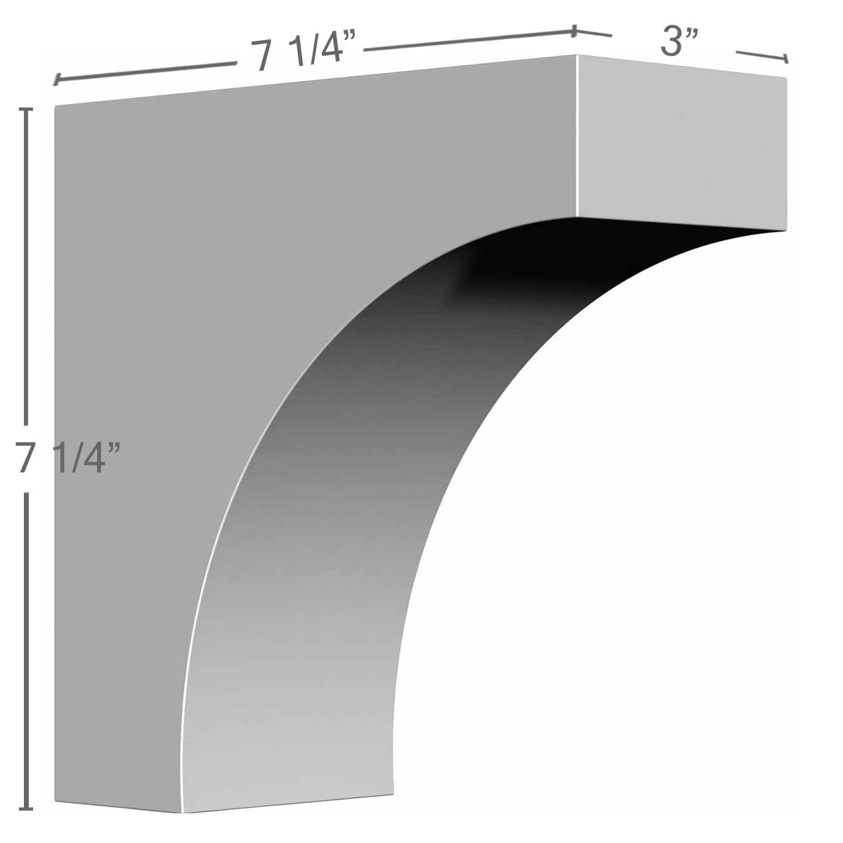 Gray Urethane 7.25" Decorative Corbel Bracket