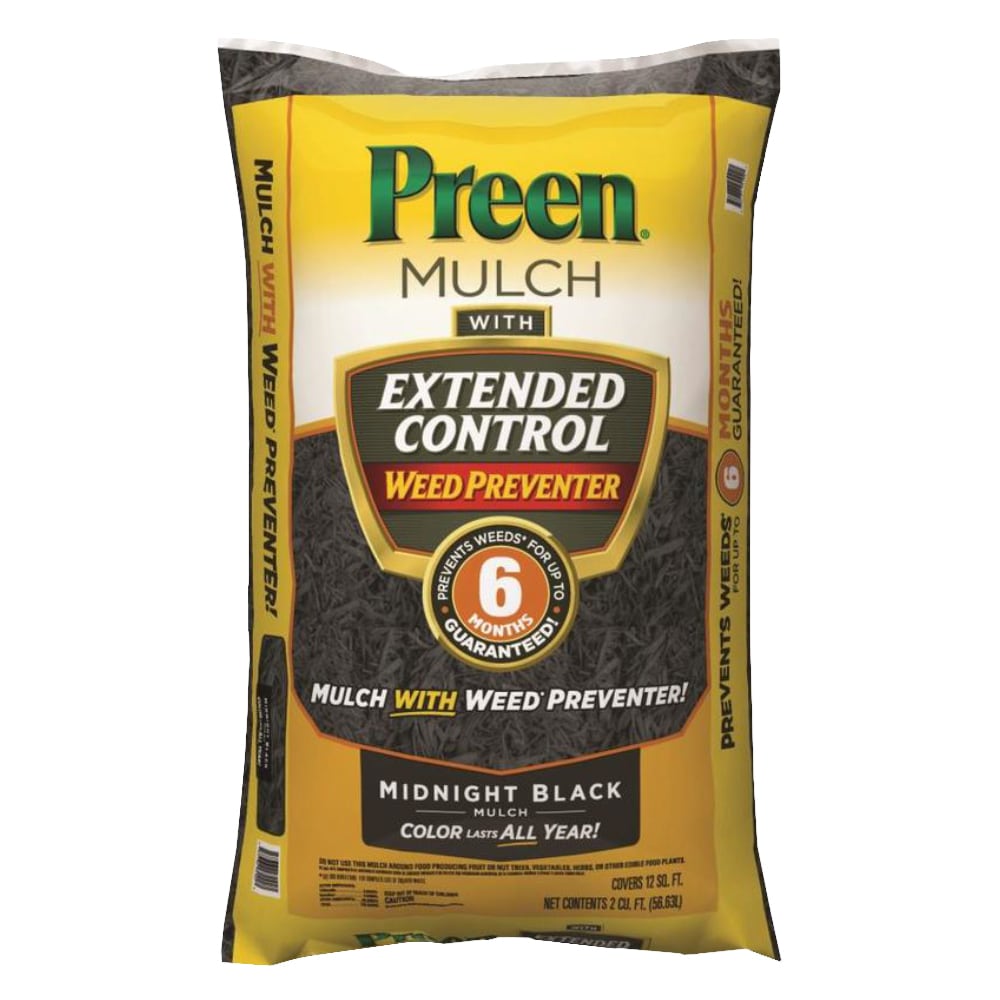 Preen PREEN2BLK 2-cu ft Black Hardwood Mulch Plus Weed Control Mulch