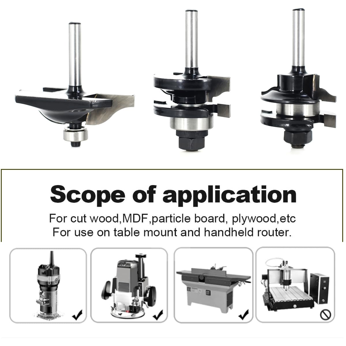 SenQWFa LDC0810Q388 Cabinetry-Joinery-Router-Bits - View #5