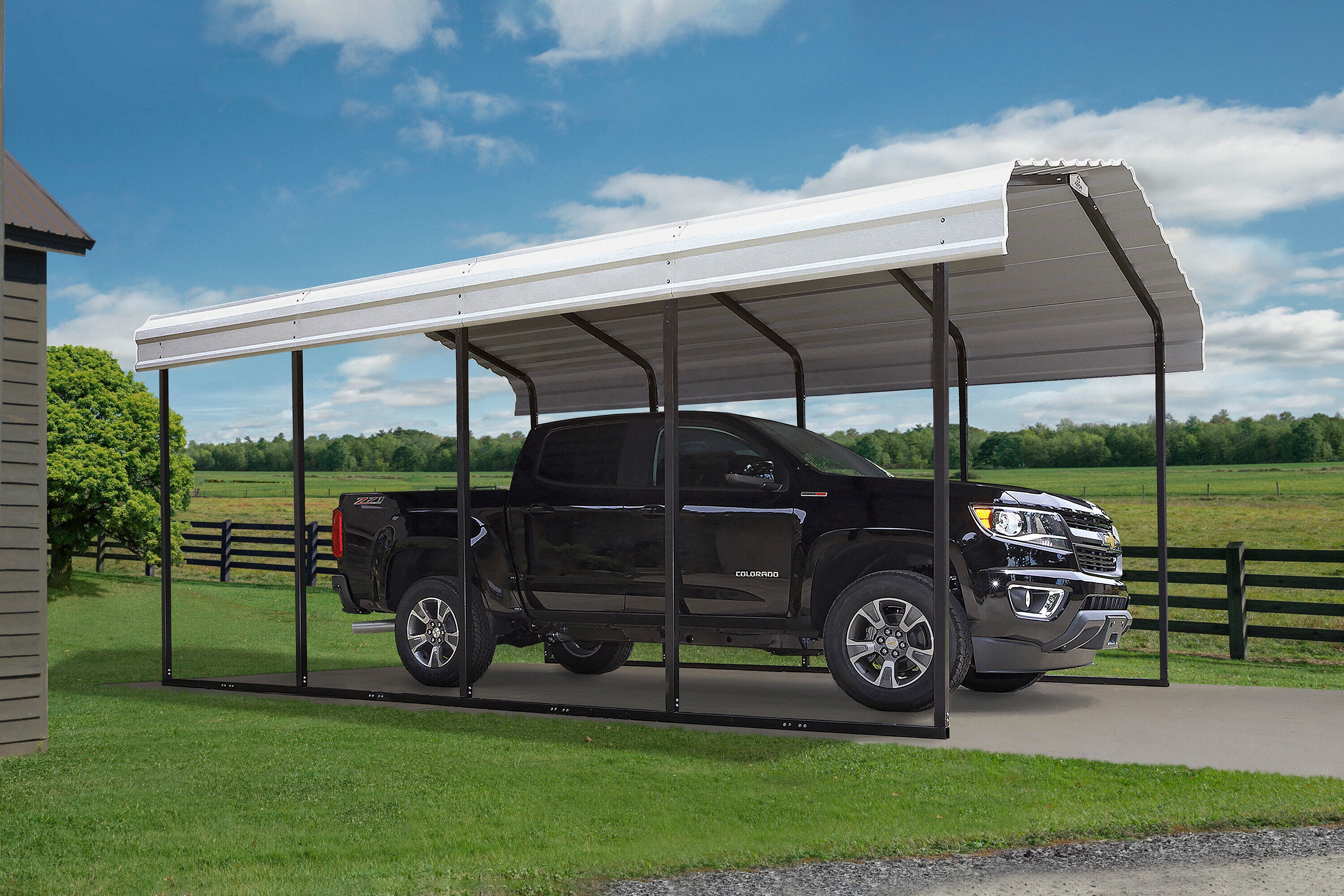 Eggshell All-Steel 12 x 20 x 9 ft. Carport