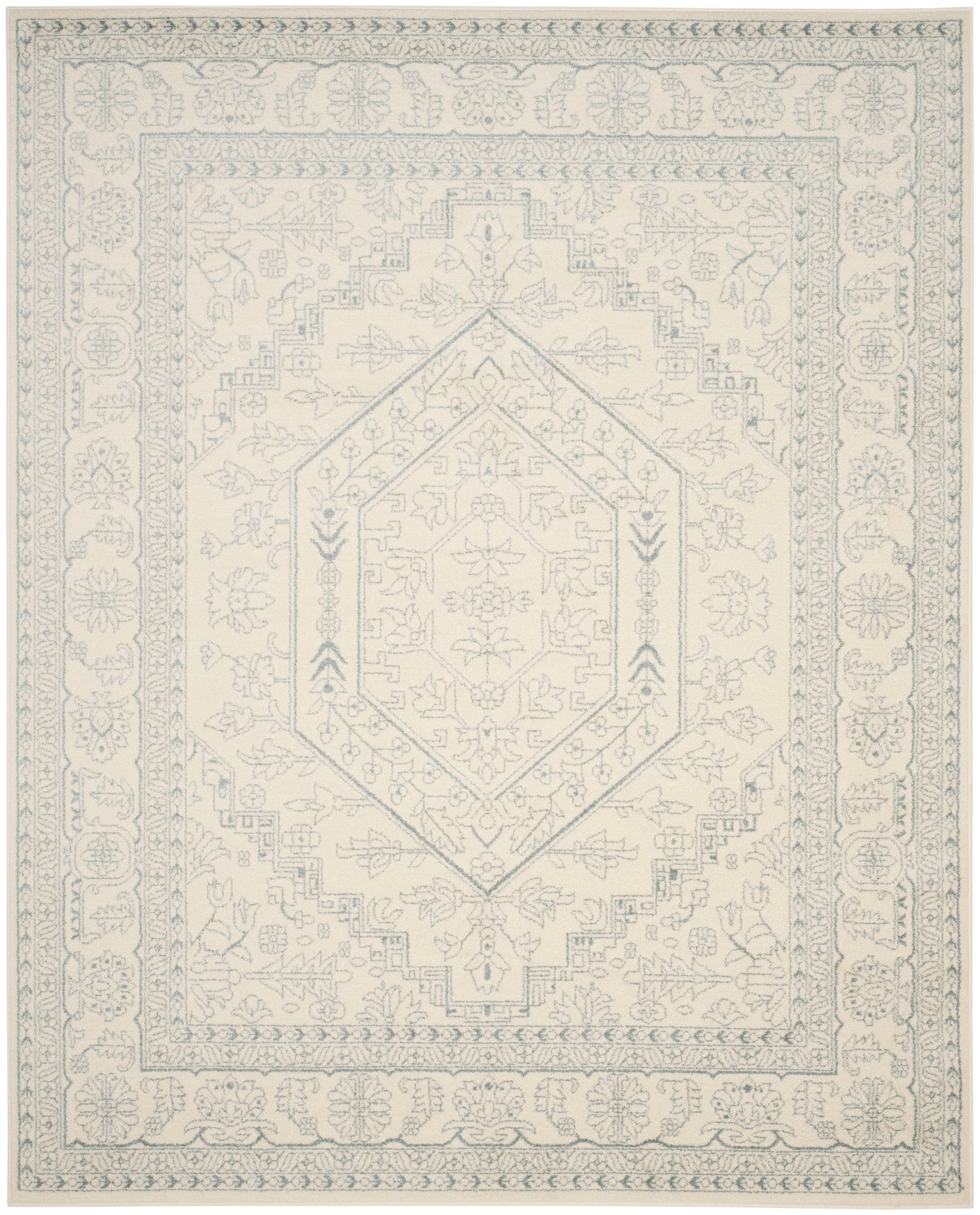 Safavieh ADR108S-9 Adirondack Herati 9 x 12 (ft) Loomed Polypropylene Ivory/Slate Rectangular Indoor Distressed/Overdyed Lodge Area rug