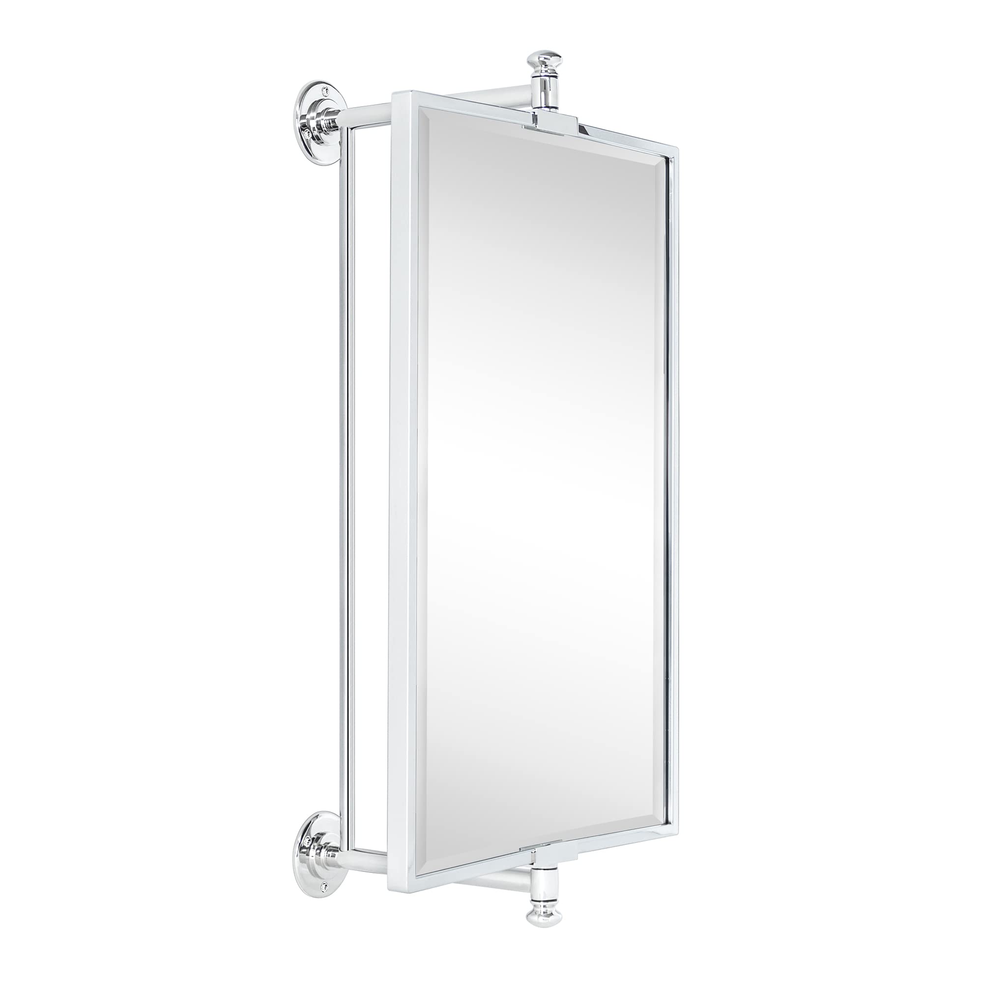 TEHOME GC-00439 Corrente 14-in x 22-in Beveled Rectangle Tilting Bathroom Vanity Mirror ( Chrome )