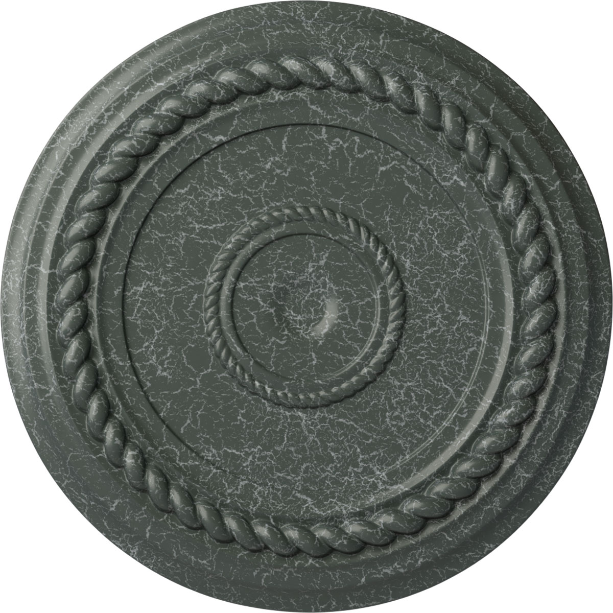 Ekena Millwork CM18ALAGC Alexandria Rope 19.625-in W x 19.625-in L Painted Athenian Green Crackle Polyurethane Whole Ceiling Medallion
