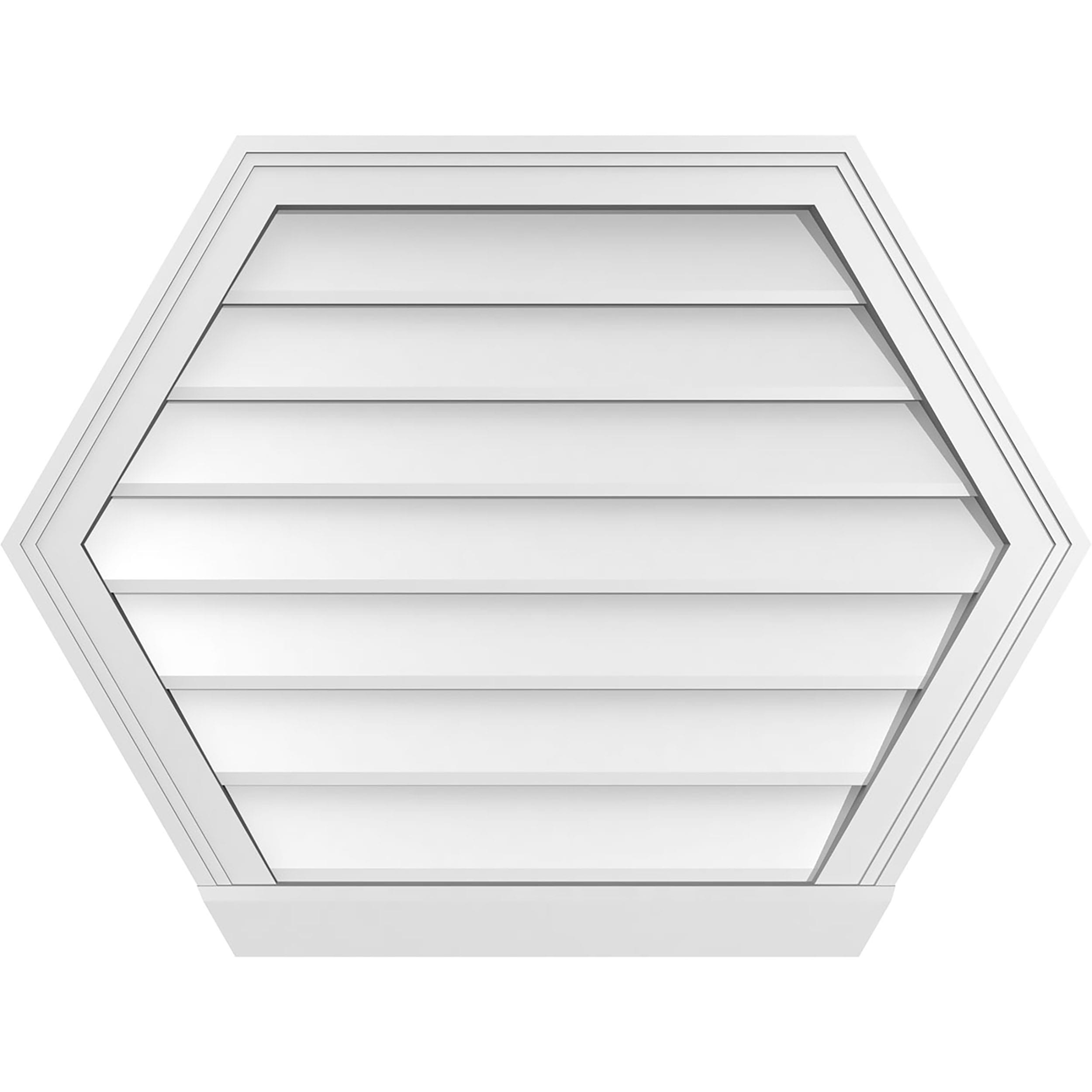 Ekena Millwork GVPHP32X2403SN 32-Inches x 24-Inches Off-white Peaked PVC Gable Louver Vent