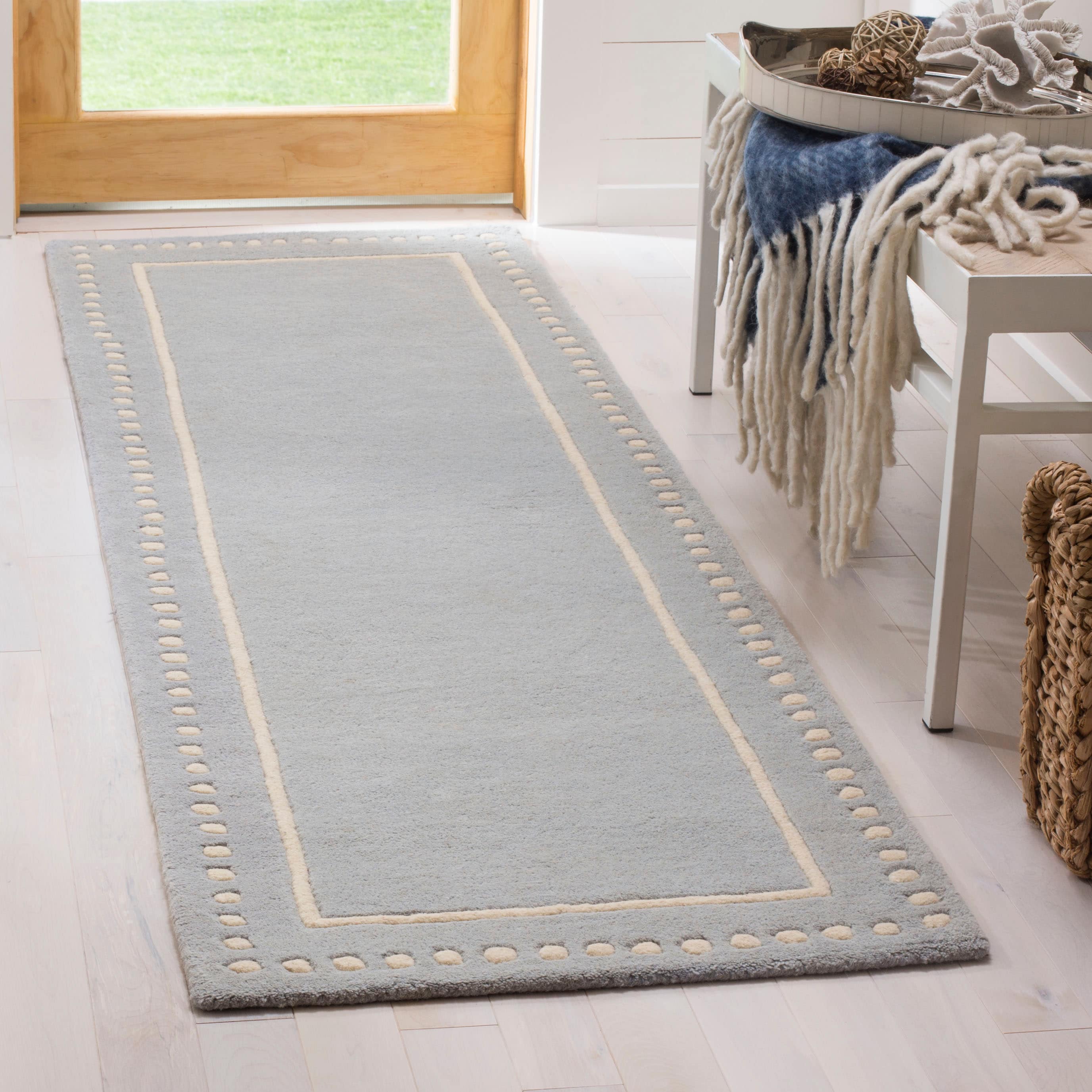  Bella 151 Light Blue/Ivory Contemporary 2ft-3in x 11ft Runner Rug