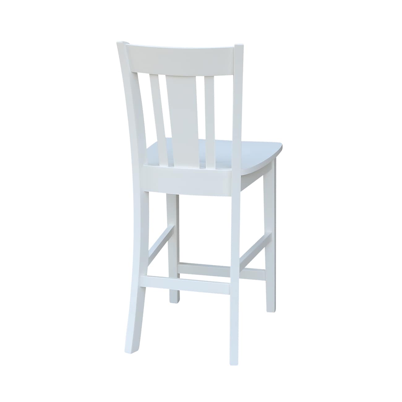 Elegant San Remo 24" White Solid Wood Counter Stool