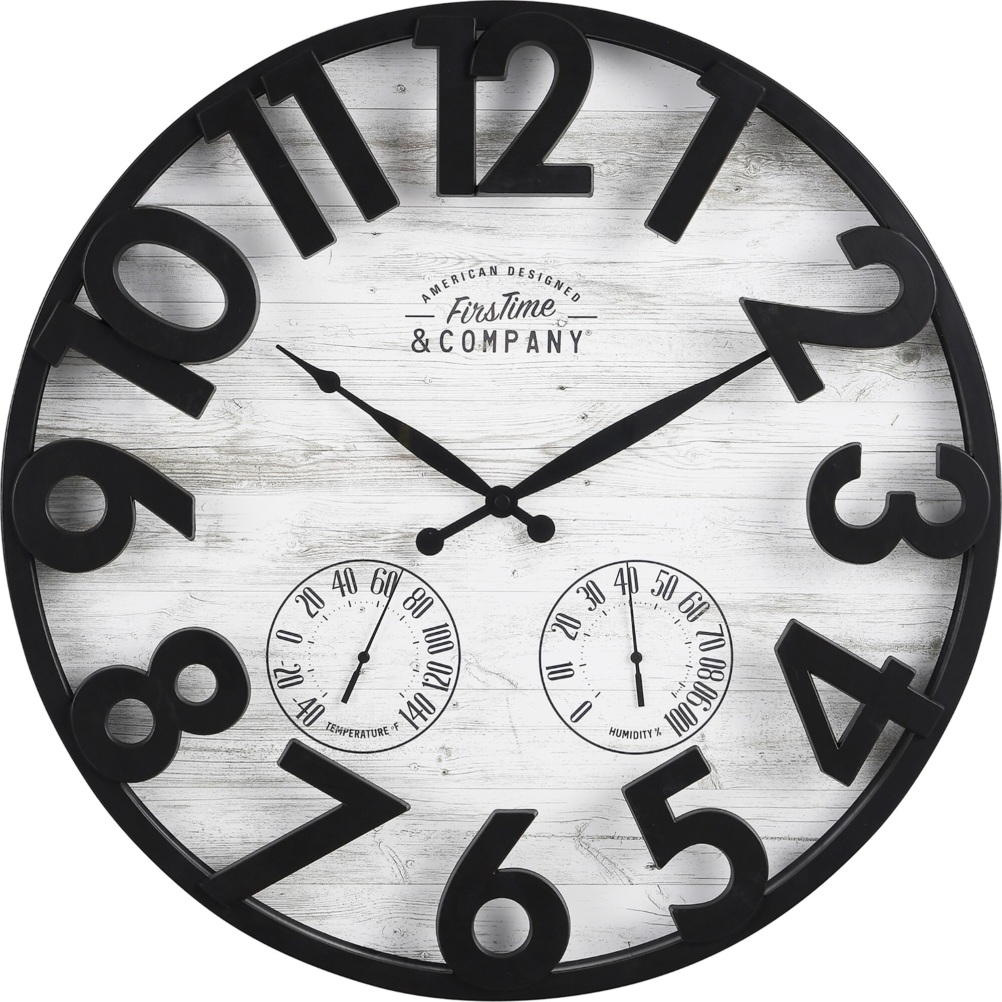 Shiplap Outdoor Thermometer Clock