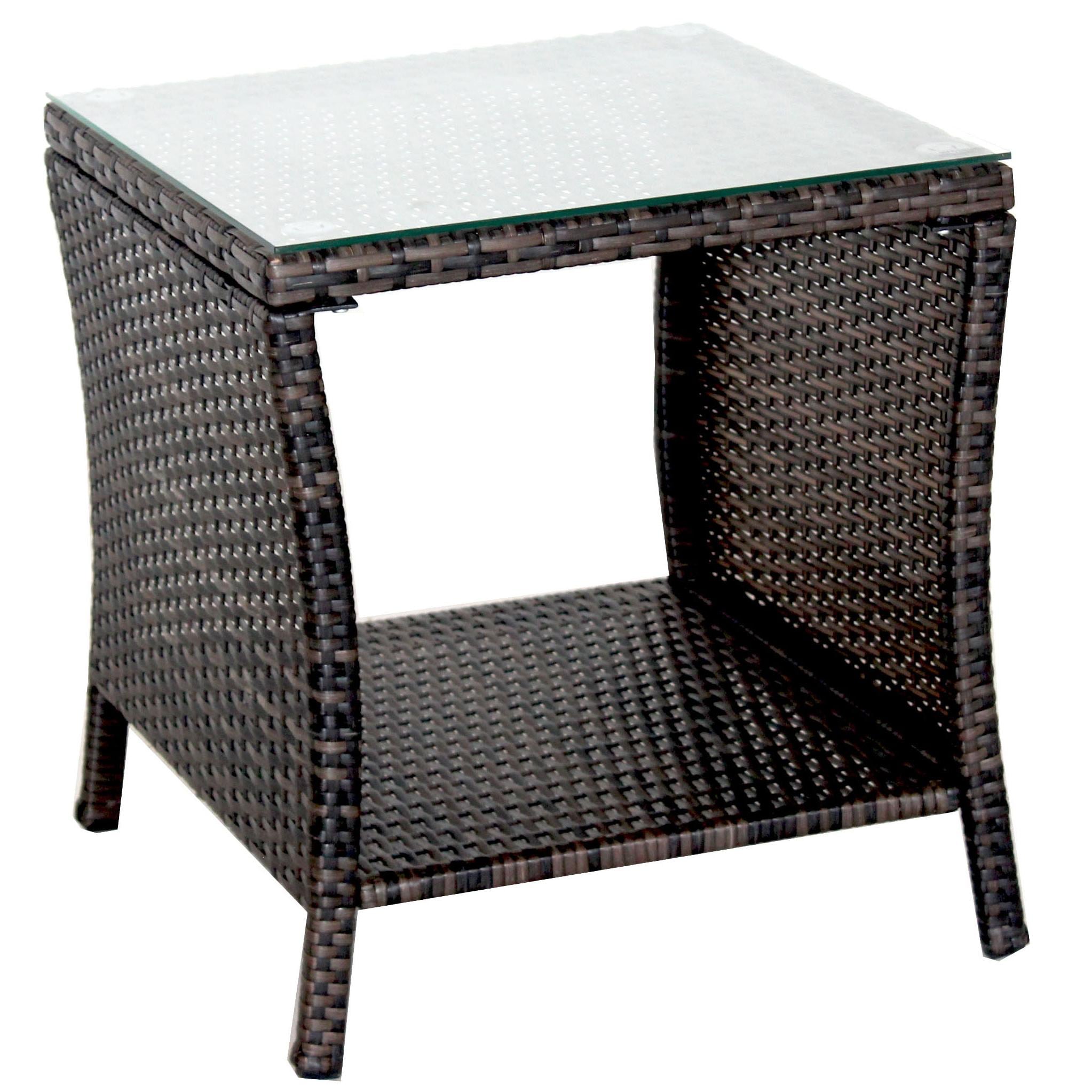 Bayfeve BFRF-7009 Rattan Coffee Table Square Rattan Outdoor Coffee Table 19.25-in W x 19.25-in L