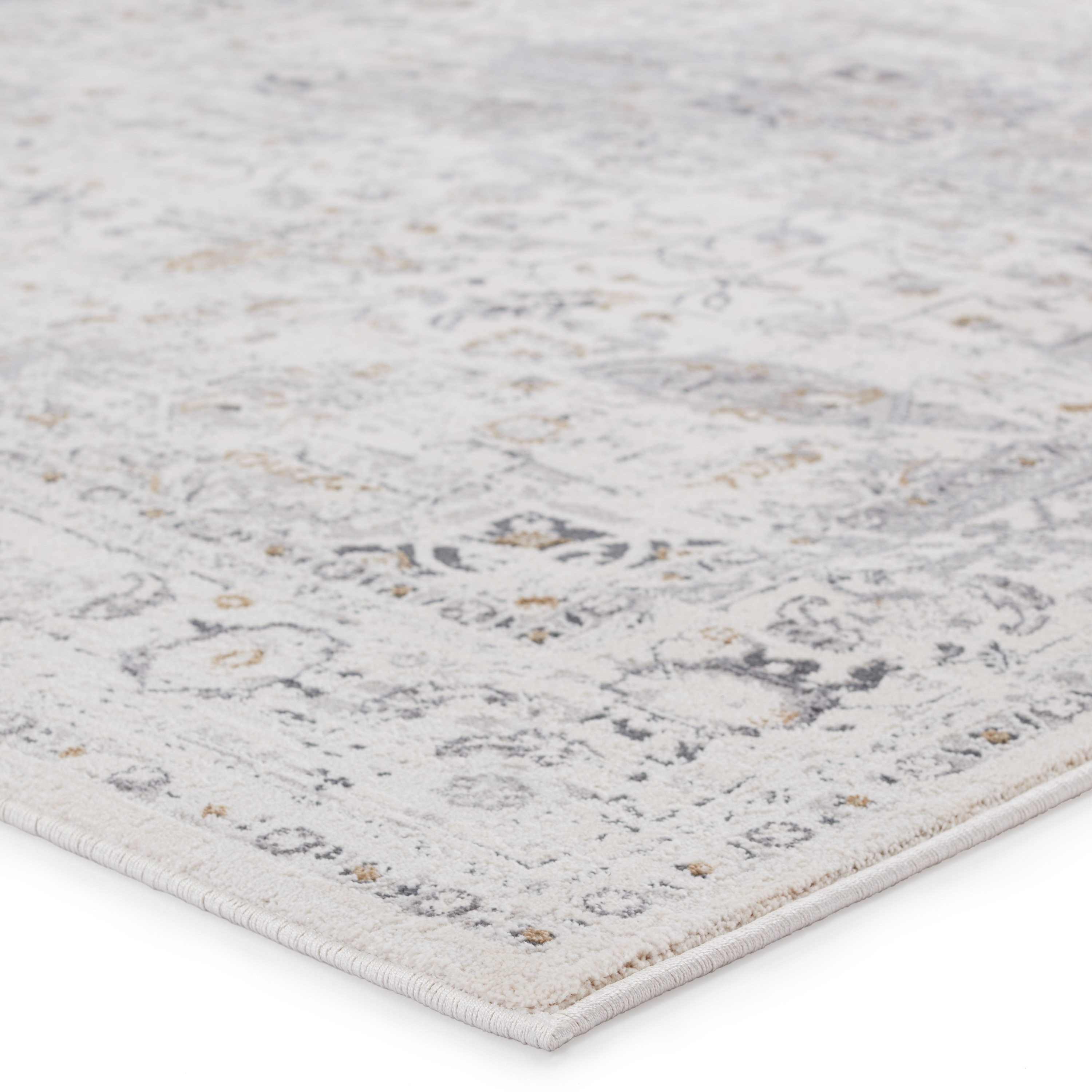 Solace Ellington Medallion 9'x13' Gray Synthetic Area Rug