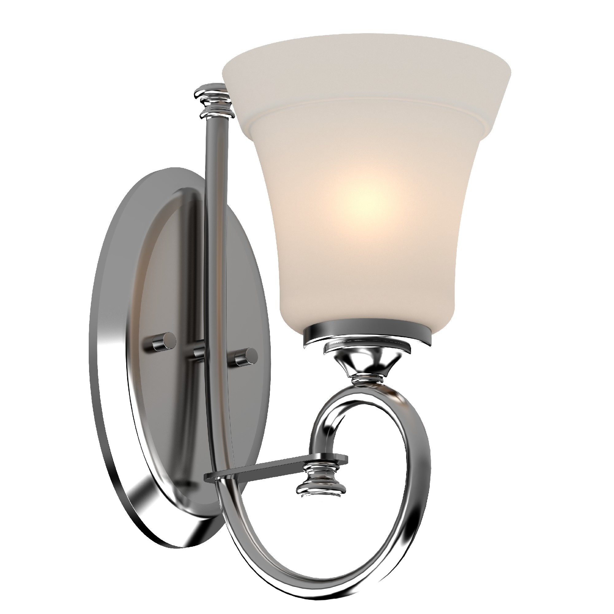 Tes Polished Chrome 11.25" Wall Sconce with White Frosted Glass