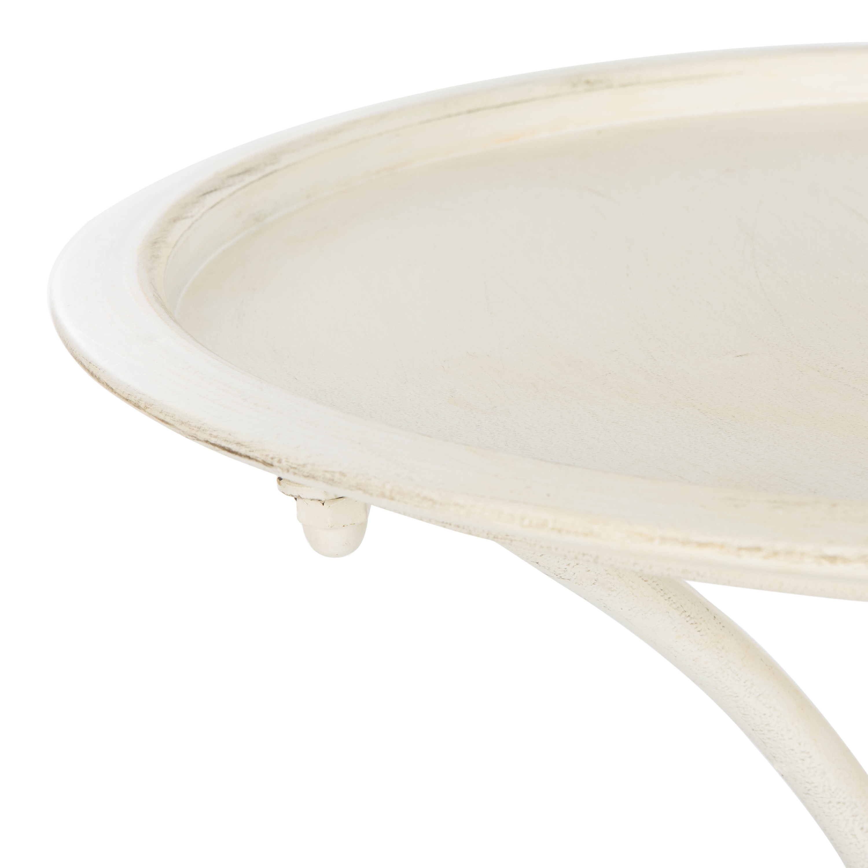 Safavieh 28.7-in H Pearl White Metal Complete Birdbath at Lowes.com