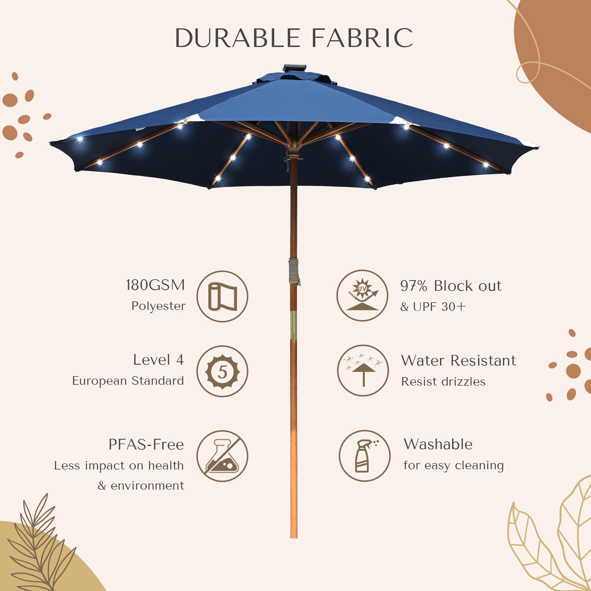 LAGarden 07LAU006-9WL-NAVY-LO Umbrellas-2 - View #5