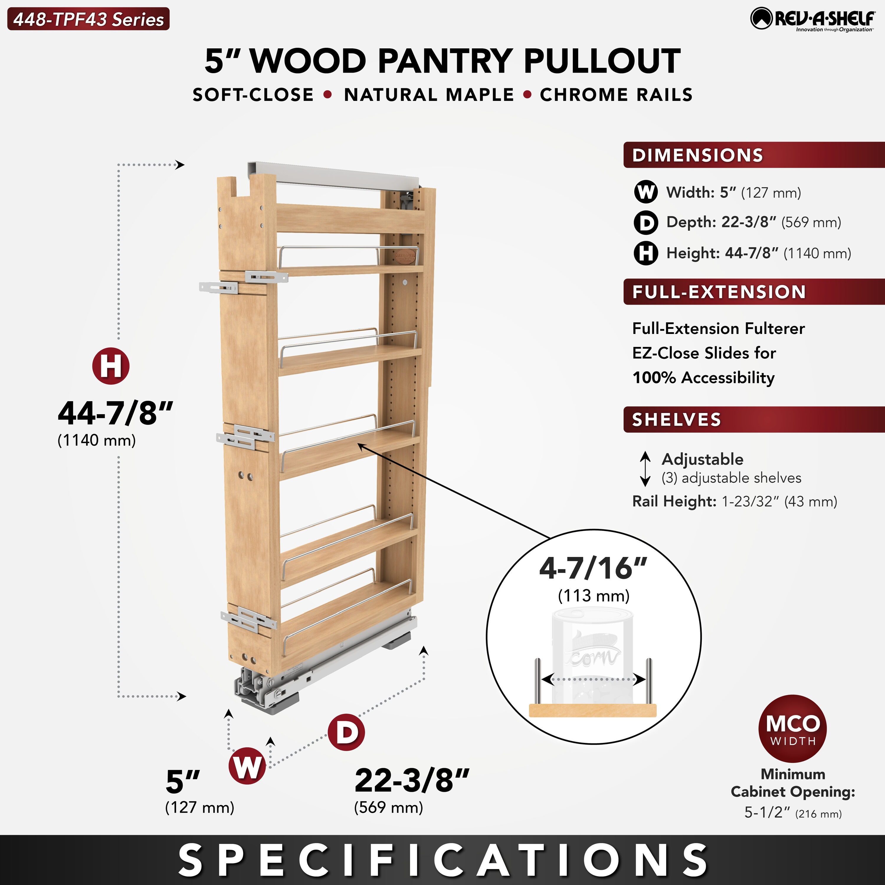Rev-A-Shelf 448-TPF43-5-1 Pull-Out-Cabinet-Baskets - View #6