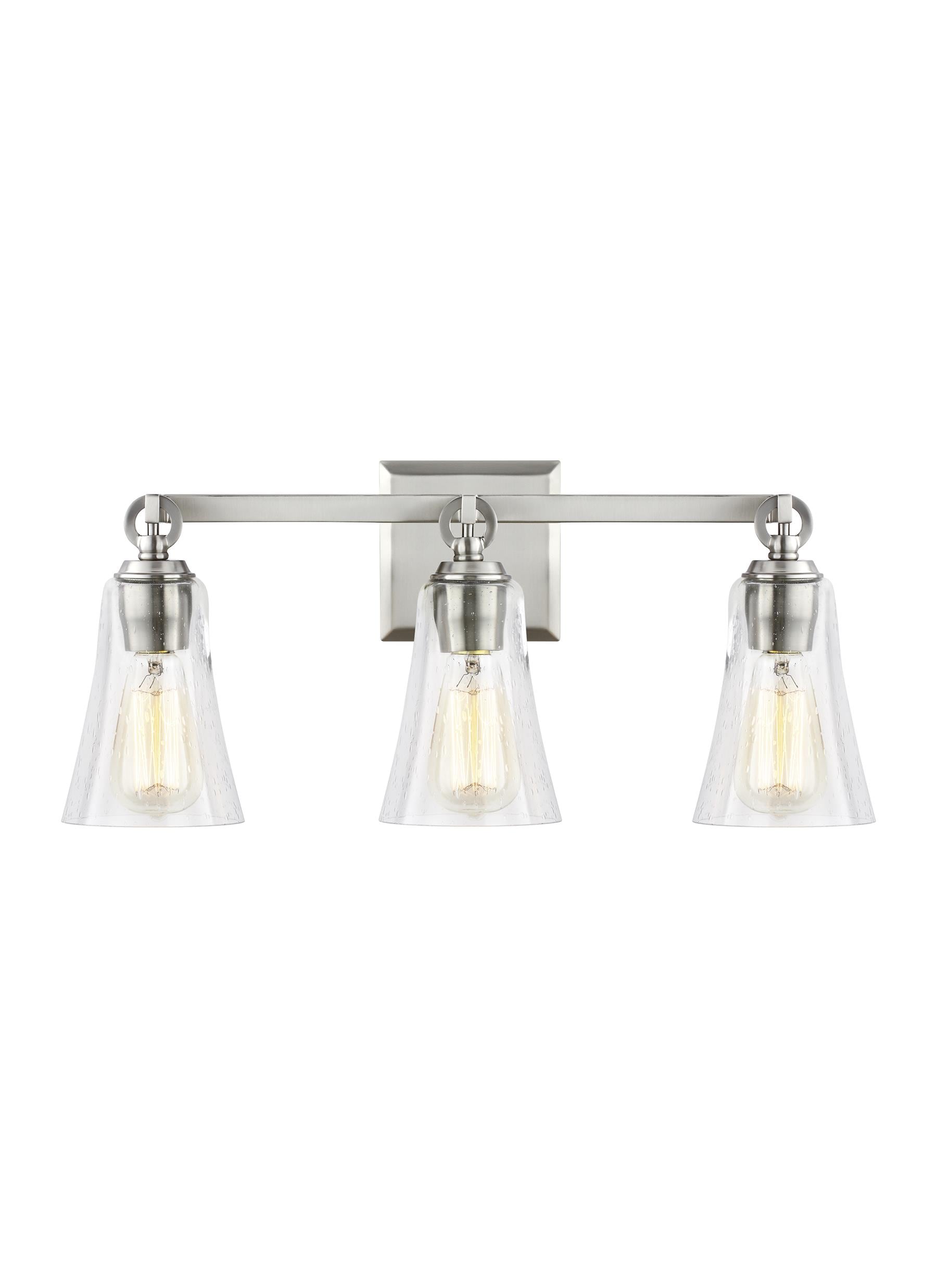 Generation Lighting Alturas 21.75-in 3-Light Satin Nickel Transitional ...