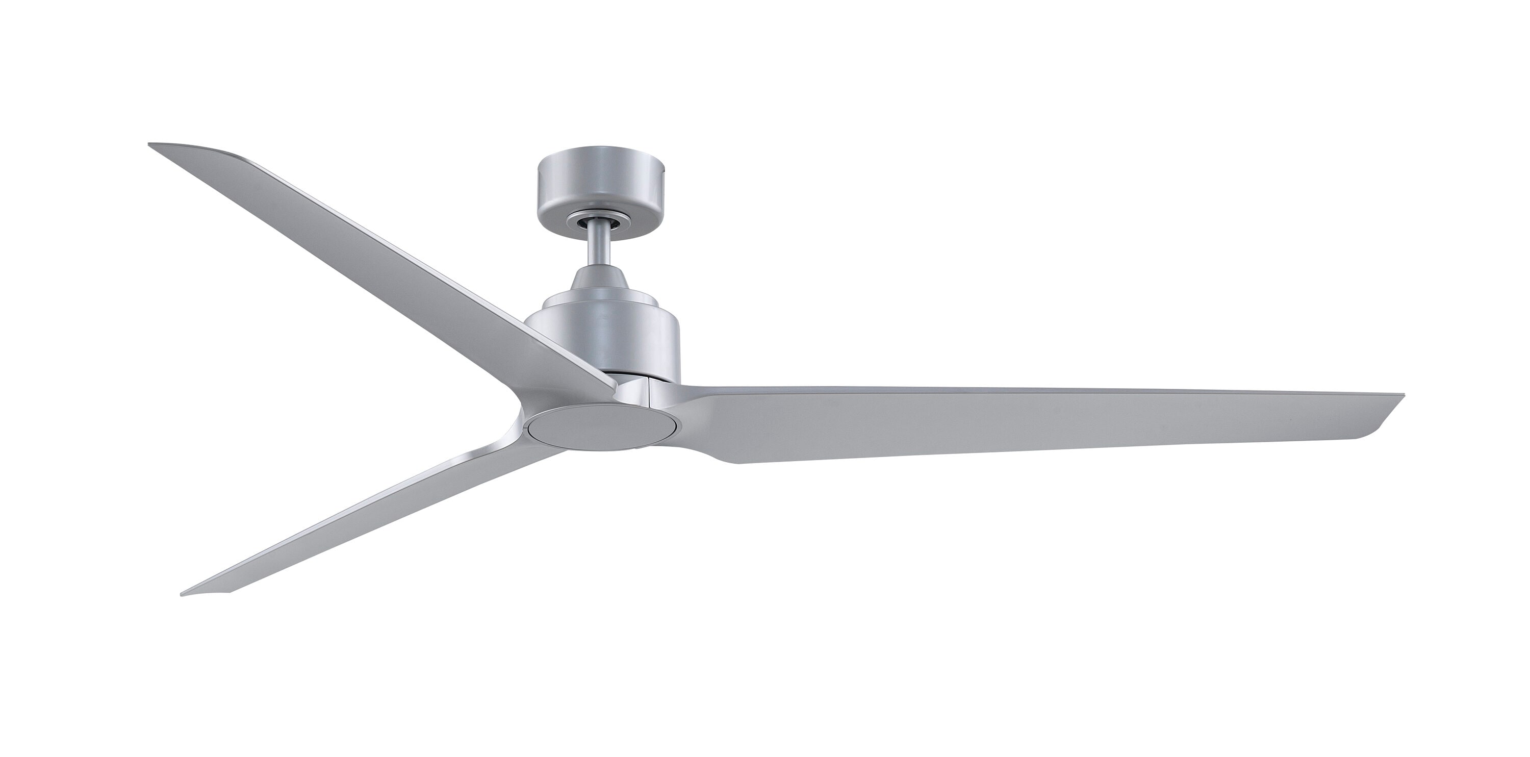 Fanimation TriAire Custom 72-in Silver Indoor/Outdoor Smart Propeller Ceiling Fan Light Kit Compatible and Remote (3-Blade) FPD8515SLW-72SLW Sansujyuku sansujyuku.com