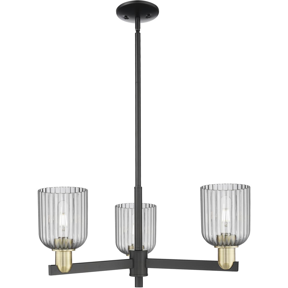 Innovations Lighting -  716-3CR-BAB-G559-5SM Bridal Veil Chandelier Black Antique Brass