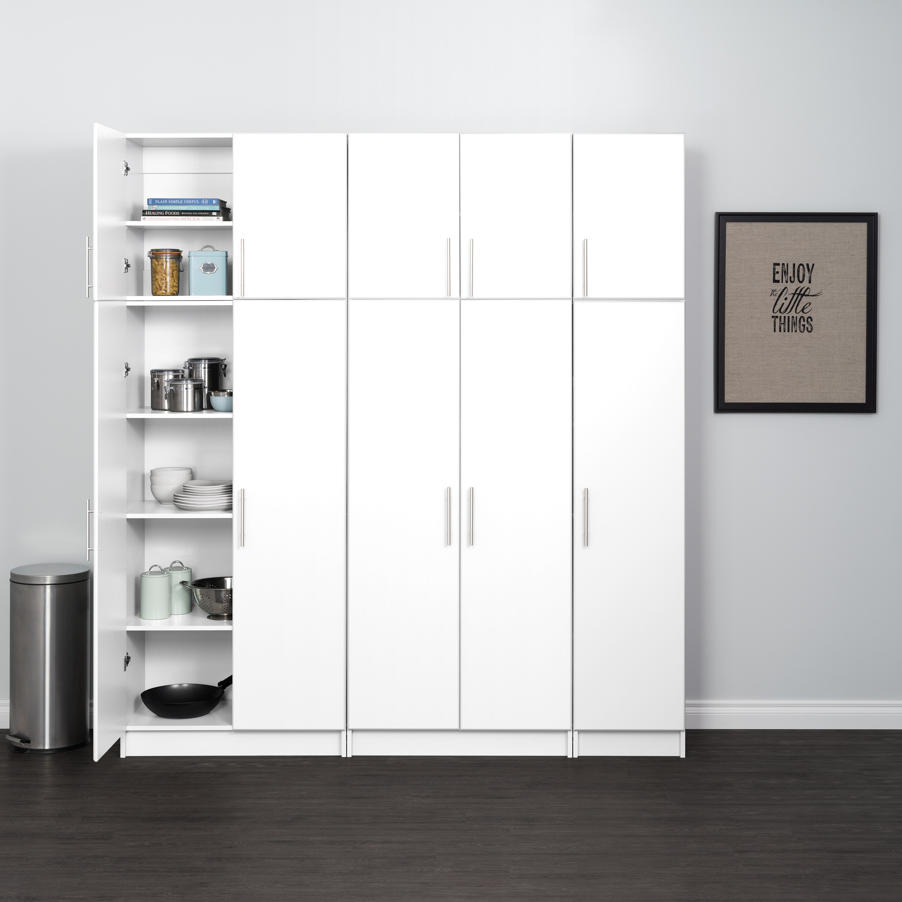 Prepac Elite 80-in W x 89-in H Wood Composite White Freestanding Utility Storage Cabinet