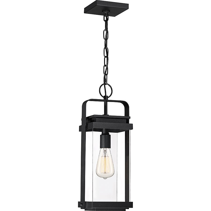 Quoizel Exhibit Earth Black Transitional Clear Glass Lantern Pendant Light Quoizel Exhibit Earth Black Transitional Clear Glass Lantern Pendant Light