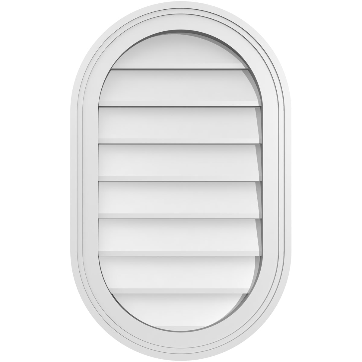 Ekena Millwork GVPVR16X2602SN 16-Inches x 26-Inches Off-white Oval PVC Gable Louver Vent