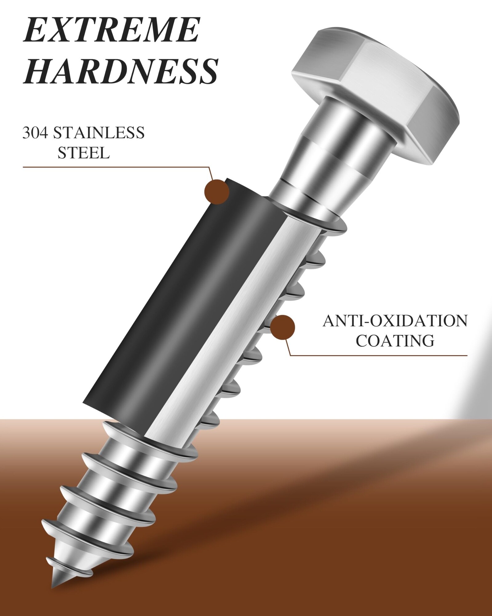 KIWDZFU 3/8 x 3 Hex Head Lag Screws Bolts with Flat Washers 10 Sets 304 ...