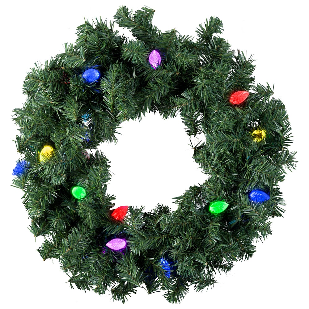 Gemmy Orchestra of Lights 27in Hanging Wreath Light Display with Color