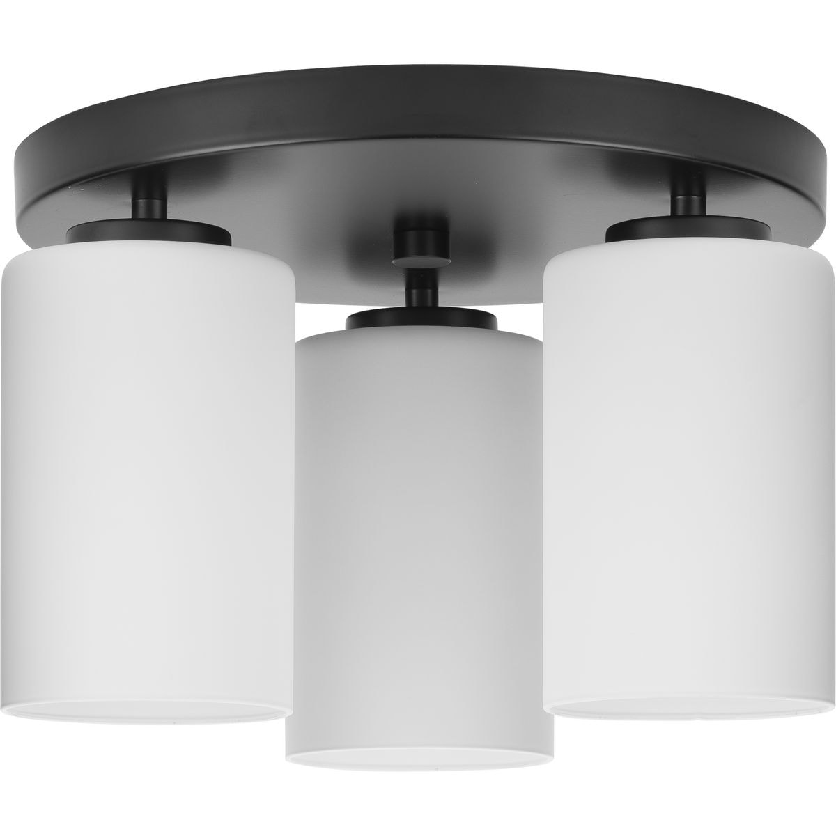 Progress Lighting P350238-31M Cofield 3 -Light 12-in Matte Black Flush Mount Light