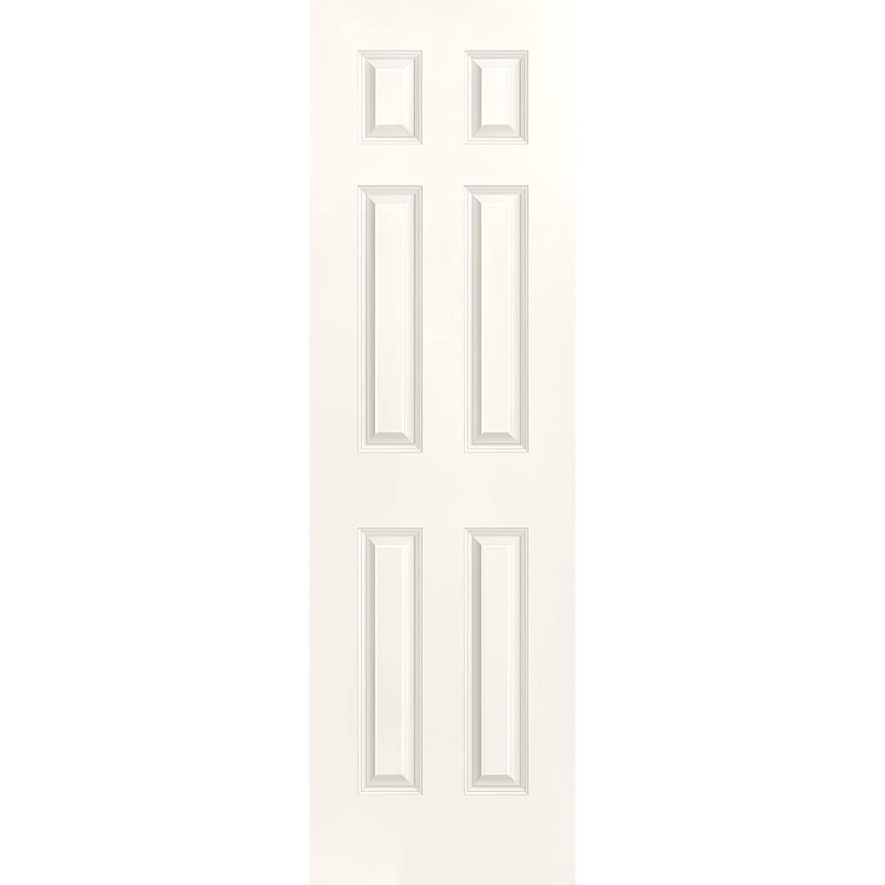 Masonite 1317256 Traditional 24-in x 80-in Snowstorm 6-panel Smooth Solid core Prefinished Molded composite Slab Door