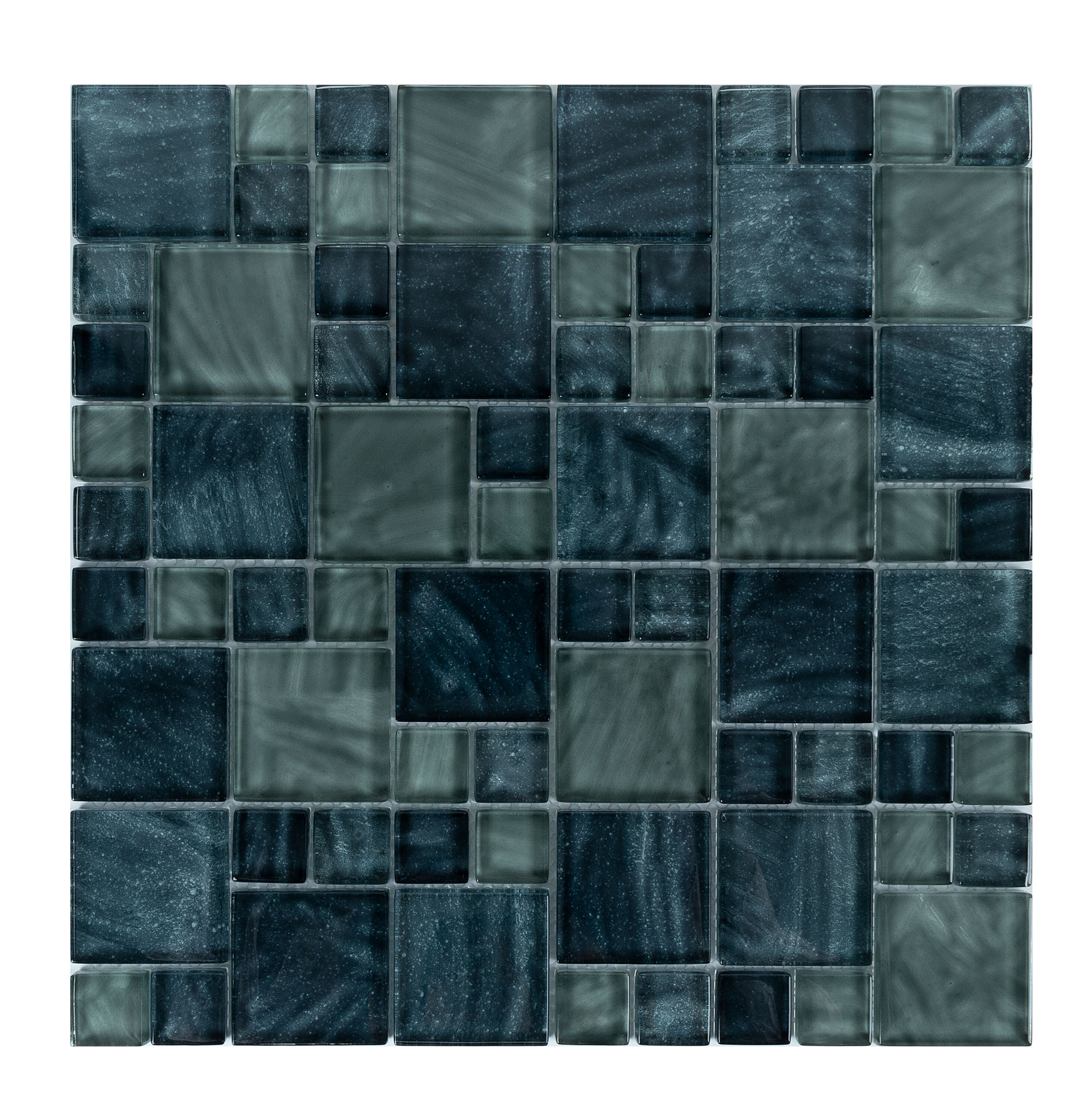WS Tiles WST-IJ13-SAMPLE Sample- Inkjet Series Dusk Tide 3-in x 3-in Polished Glass Wall Tile