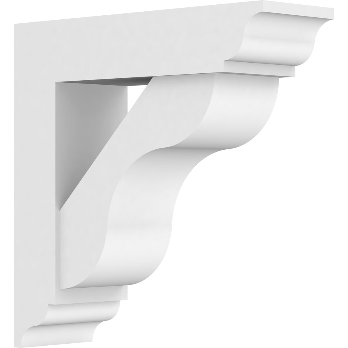 Ekena Millwork BKTP05X16X16CAR01 Standard Carmel 5-in x 16-in x 16-in White PVC Standard bracket
