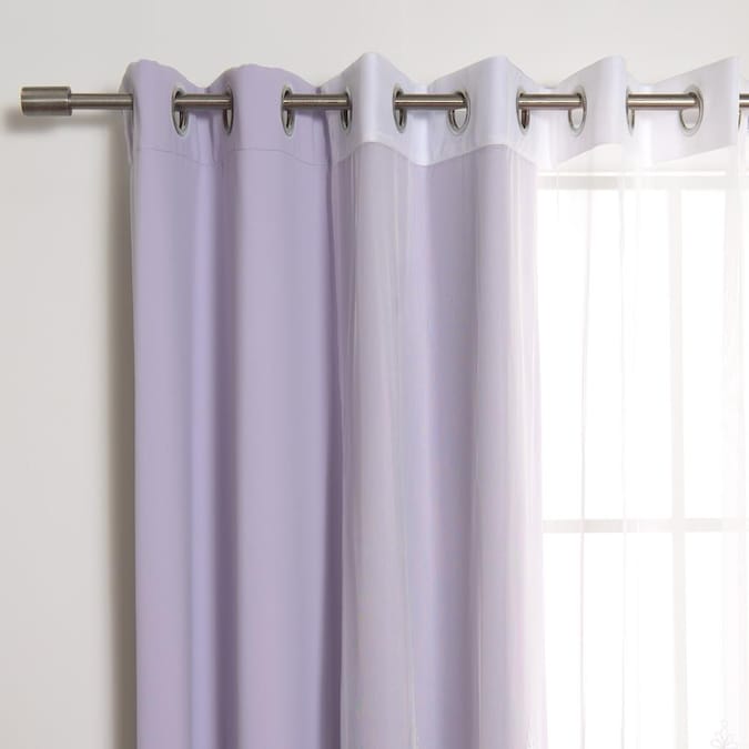 Best Home Fashion 96-in Lilac Polyester Blackout Grommet Curtain Panel ...