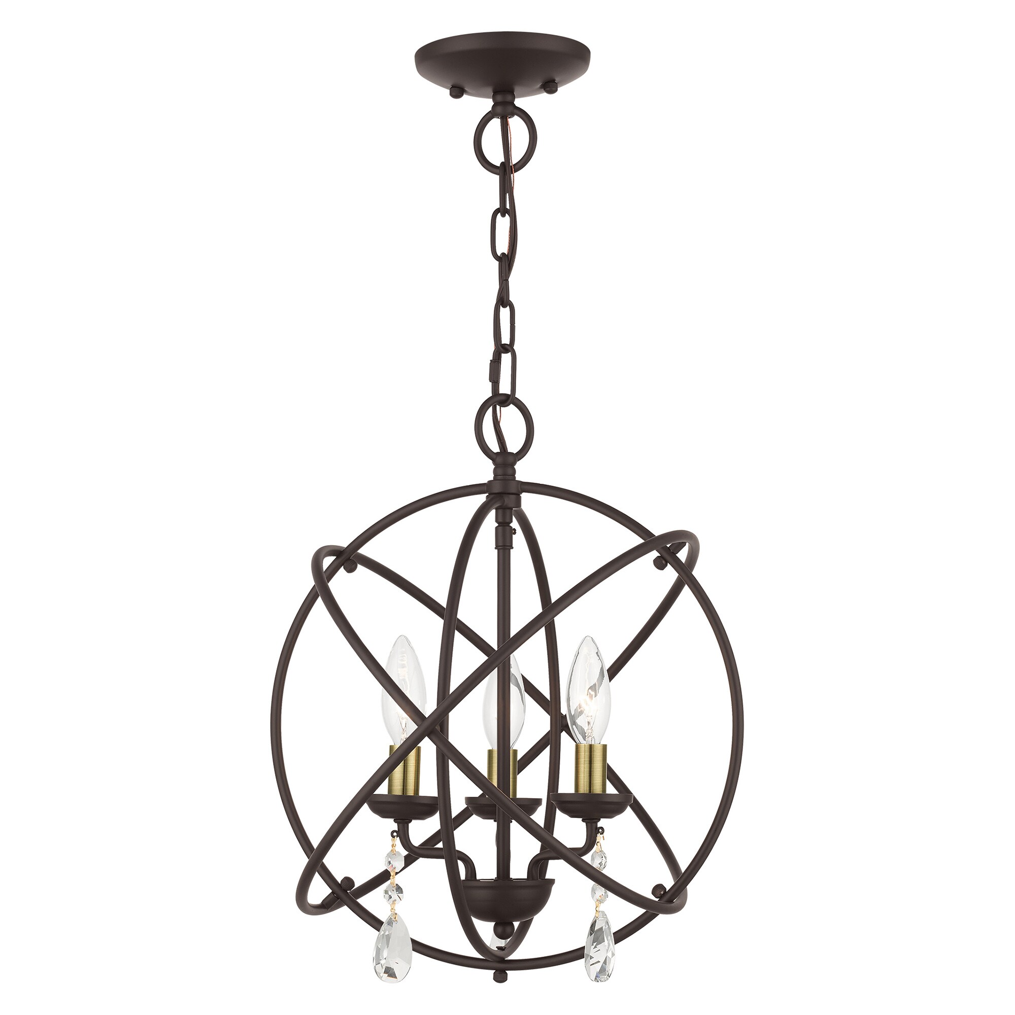 Livex Lighting 40904-07 Aria 3 -Light Matte Bronze Transitional For Use in Bathrooms, Bedrooms, Dining Rooms, Foyers, Kitchens, Living Rooms Chandelier