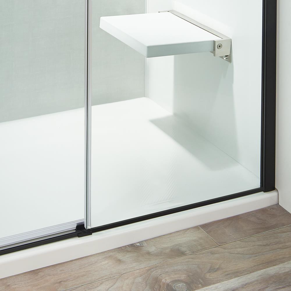 Jacuzzi Chrome 60-in W x 79-in H Semi-frameless Sliding Shower Door in ...