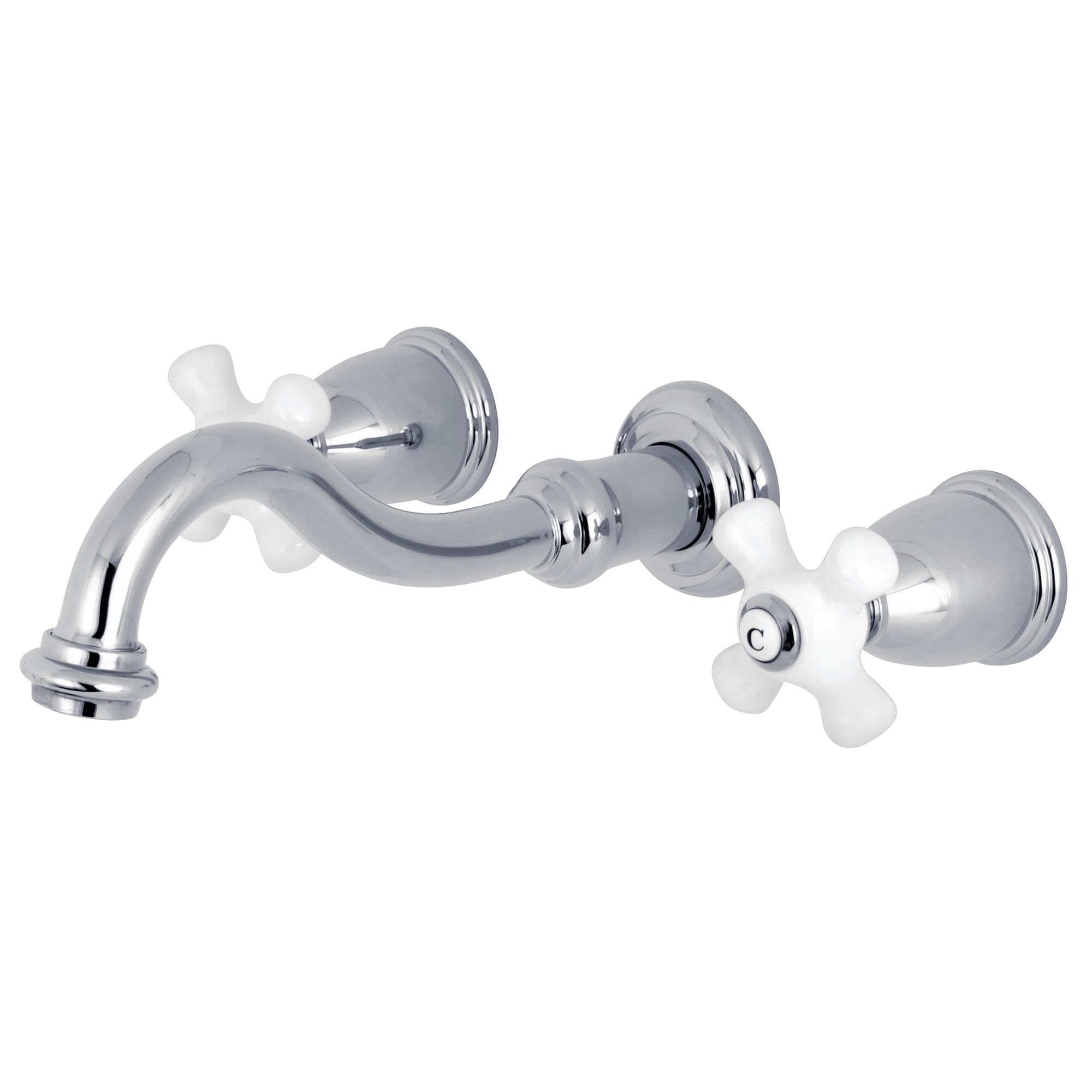 Kingston Brass WLKS3021PX Restoration Polished chrome 2-handle Wall-mount Low-arc Bathtub Faucet ( Valve Included )
