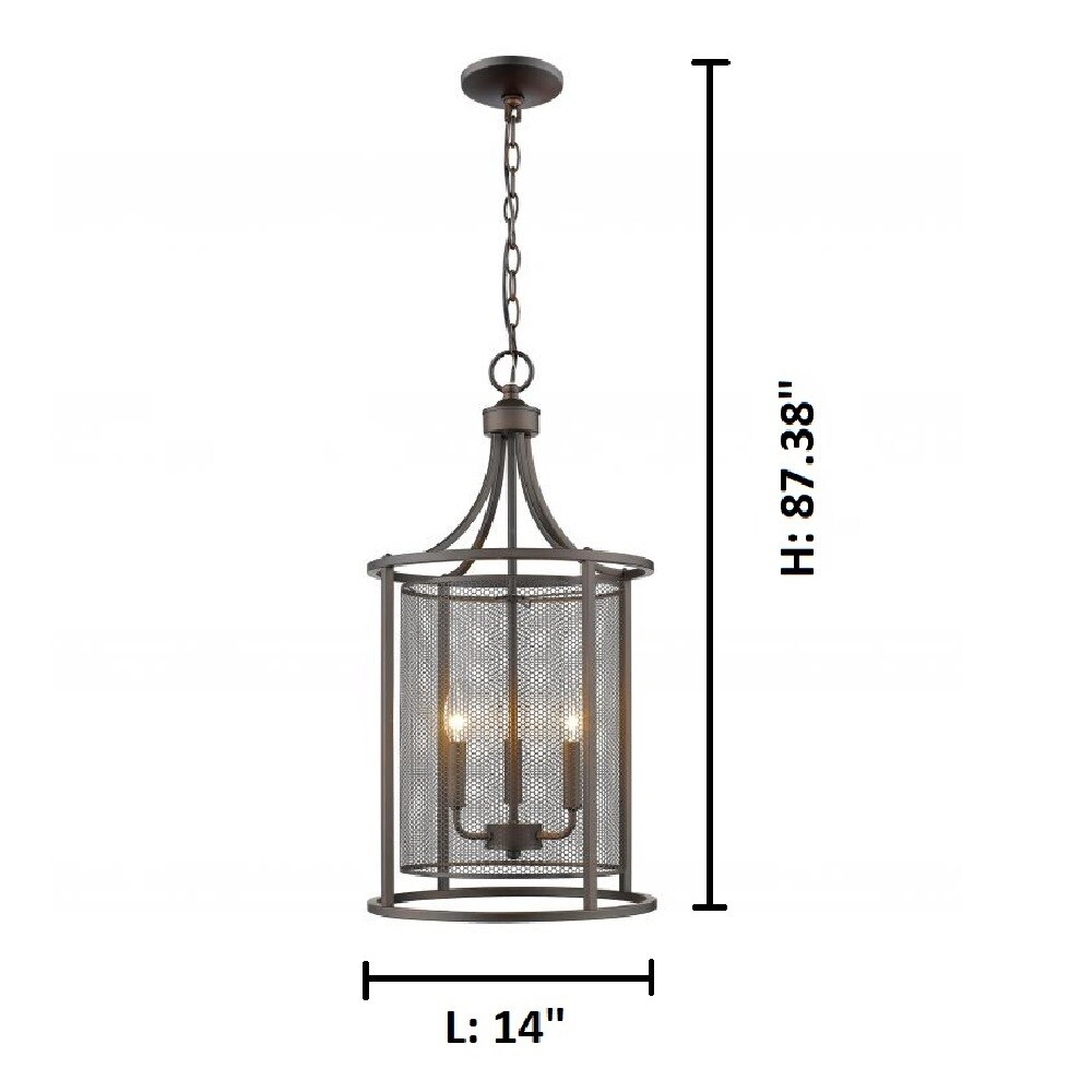 EGLO Verona 3-Light Bronze Transitional Cylinder Large Hanging Pendant ...