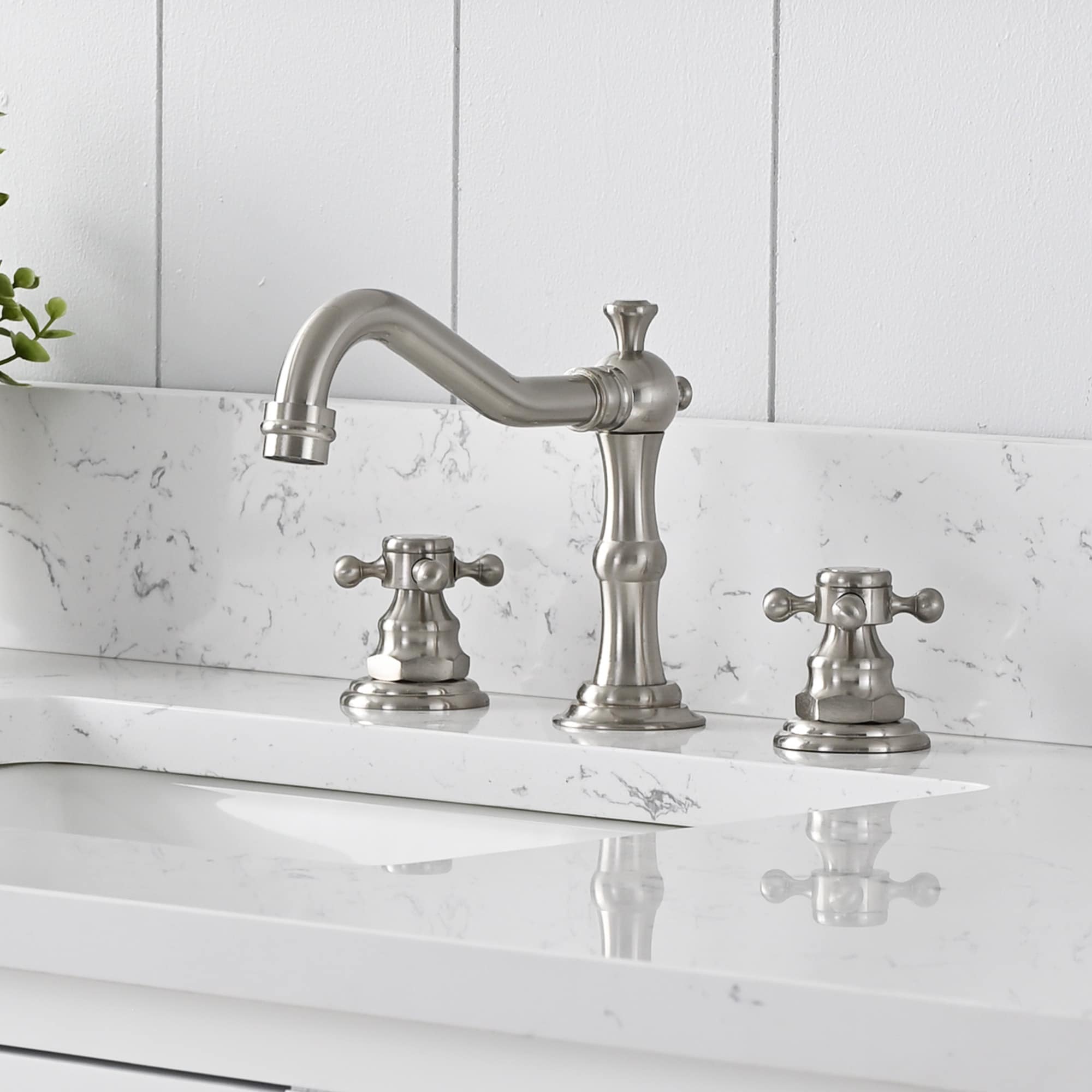 White 48" Single Sink Bathroom Vanity with Quartz Top