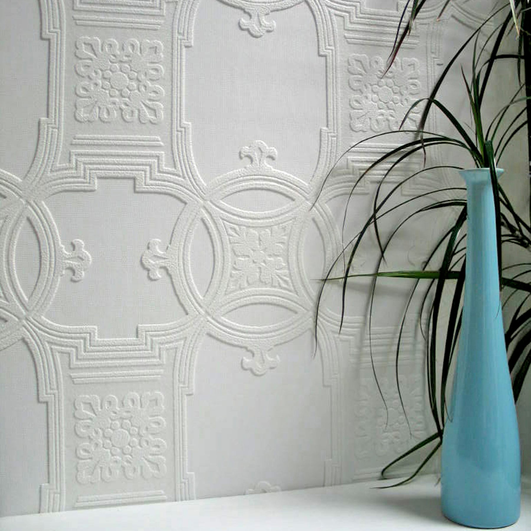 Brewster Wallcovering Paintable Solution IV Vinyl Knit Crocheted Wallpaper   White  PrePasted  56 sq ft 49767461  RONA