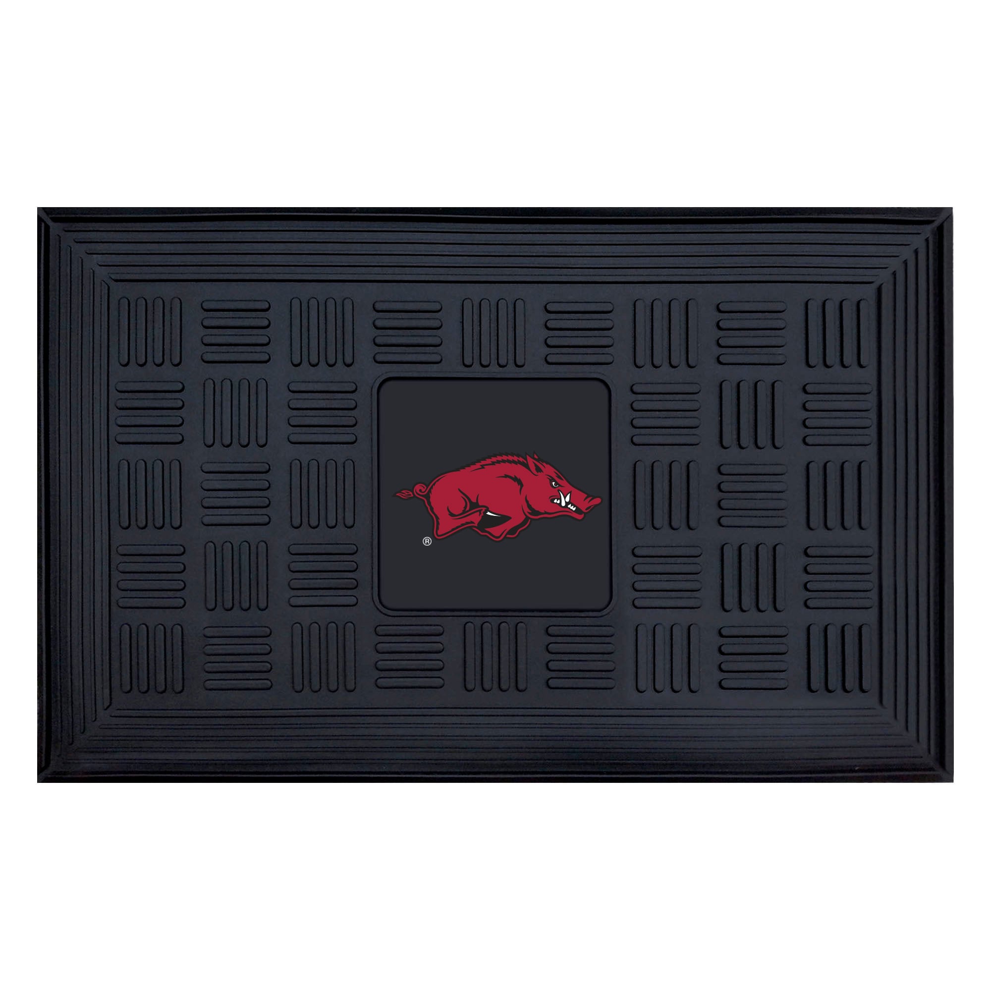 FANMATS 11349 Arkansas Razorbacks 2-ft x 3-ft Black Vinyl Rectangular Indoor or Outdoor Decorative Sports Door Mat