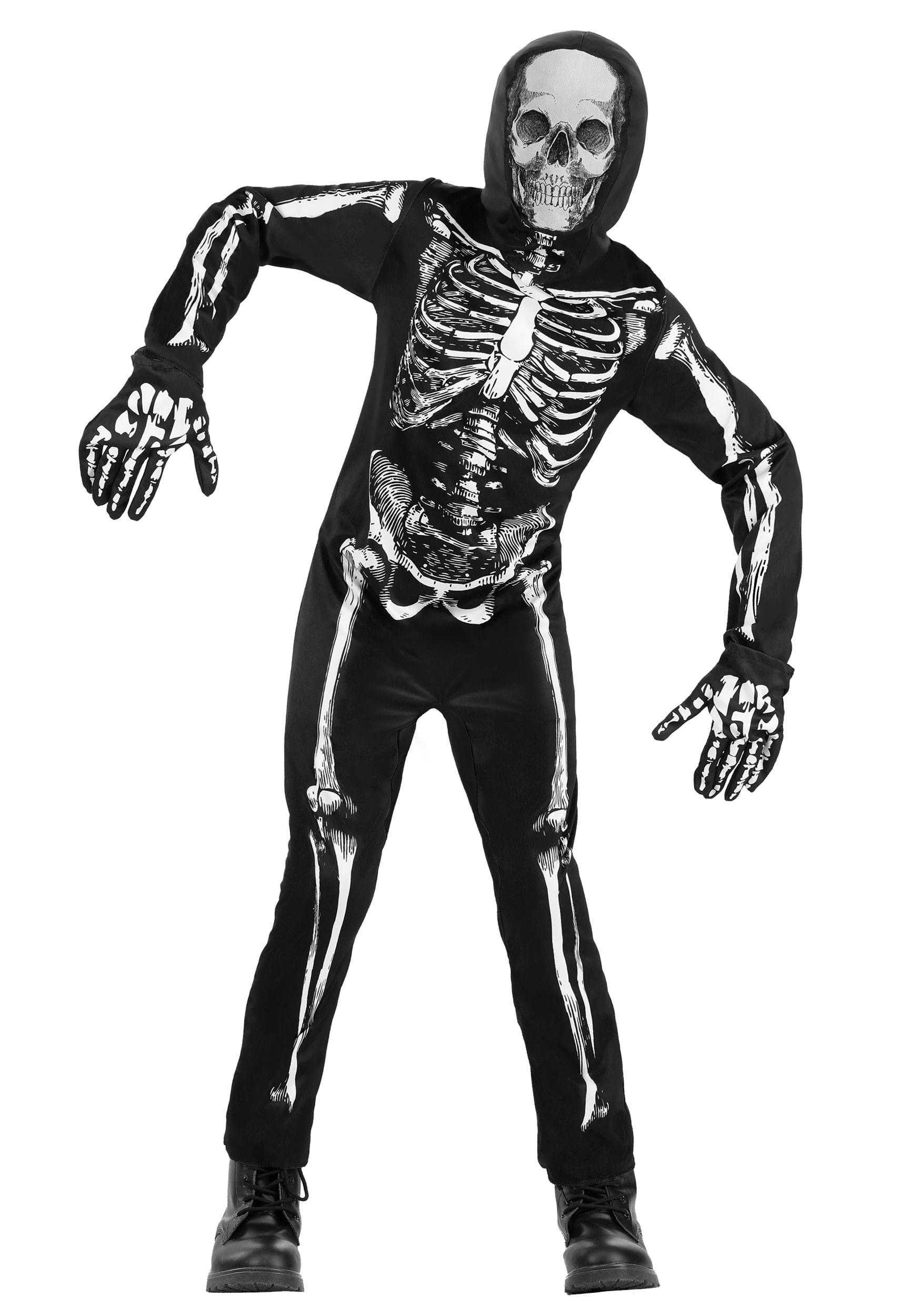HalloweenCostumes.com FUN3890CH-S FUN Costumes Kid's Classic Skeleton Bones Costume Small