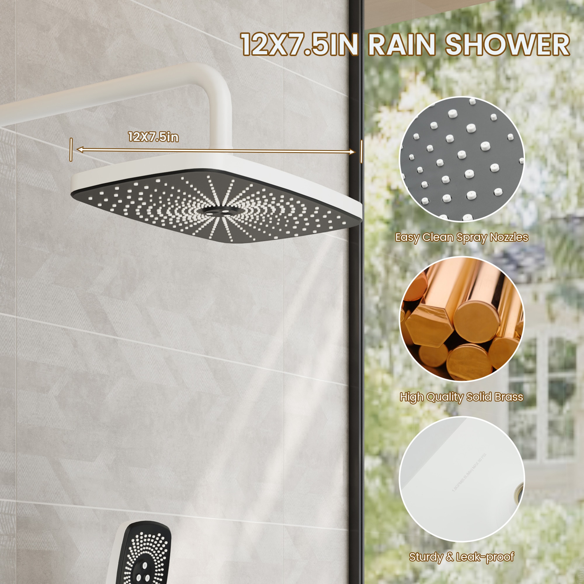 CASAINC CA-A4341-MW Showerhead-Bar-Panels - View #7