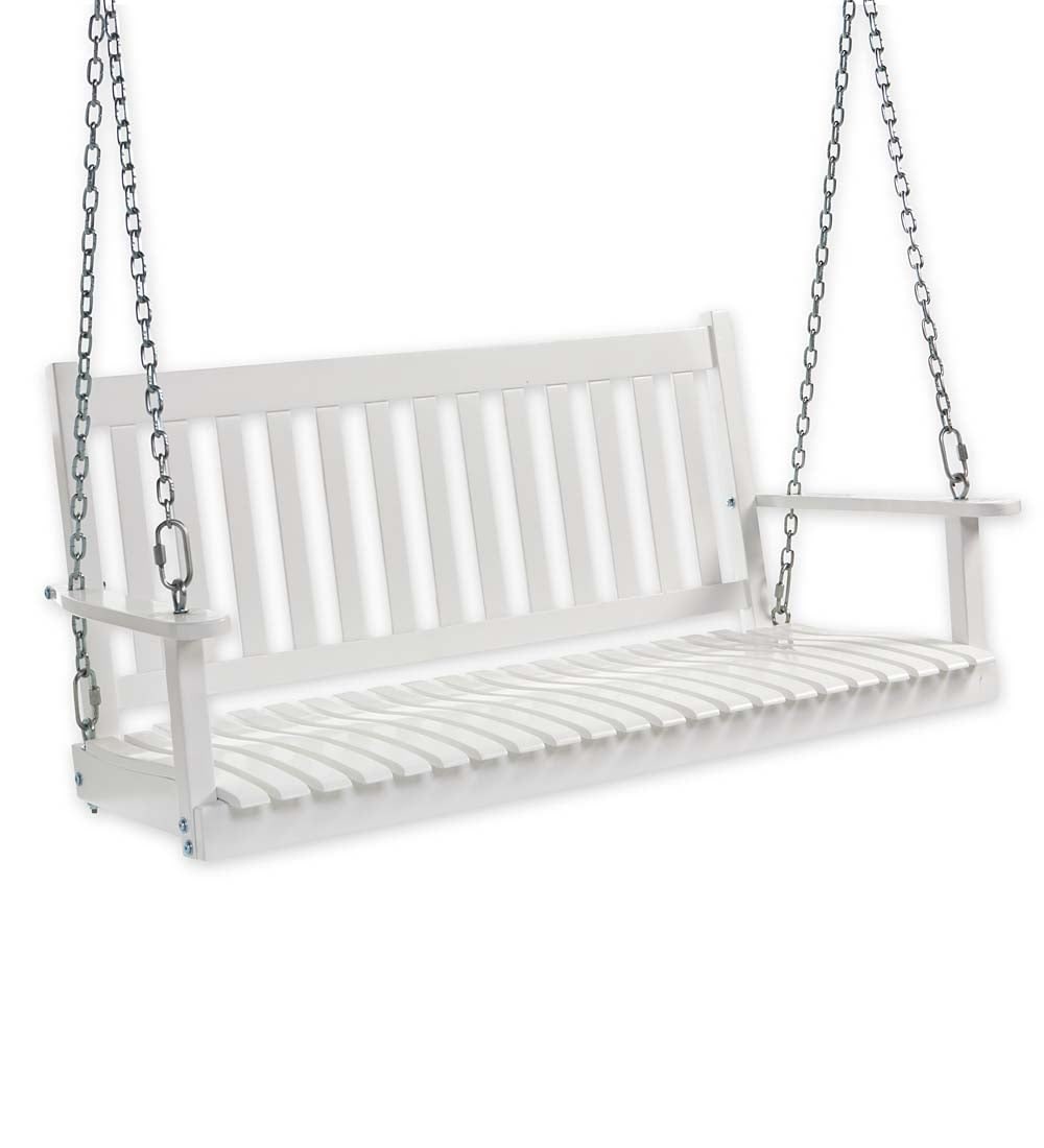 Evergreen 62A78 WH 2 -person White Wood Outdoor Swing