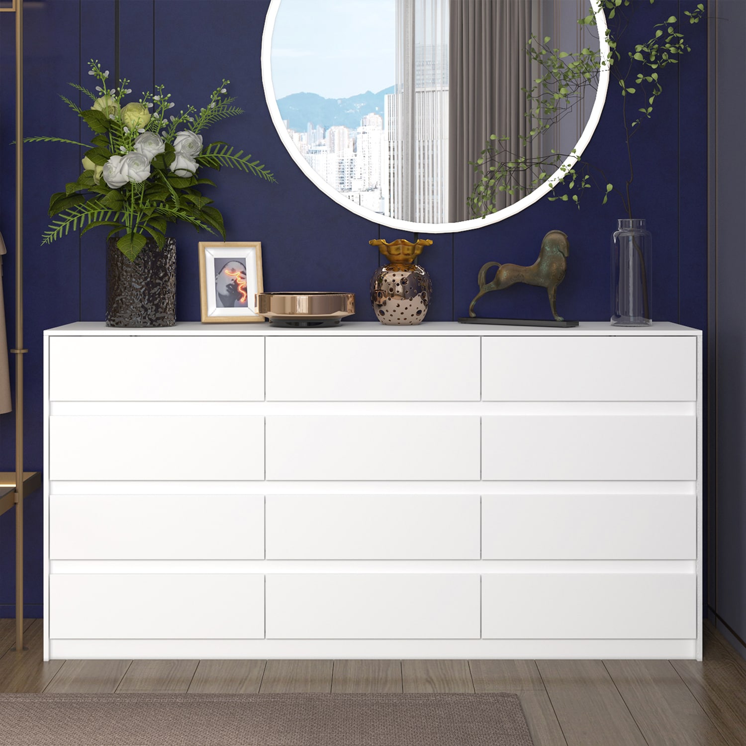 FUFU&GAGA KF210291-01 White 12 -Drawer Standard dresser